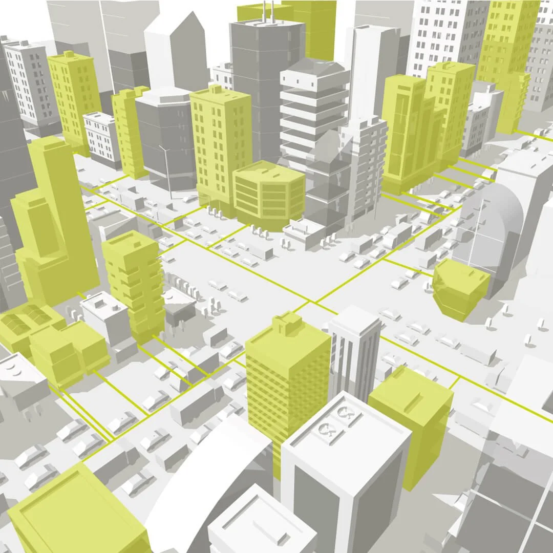 Illustration of district heat network