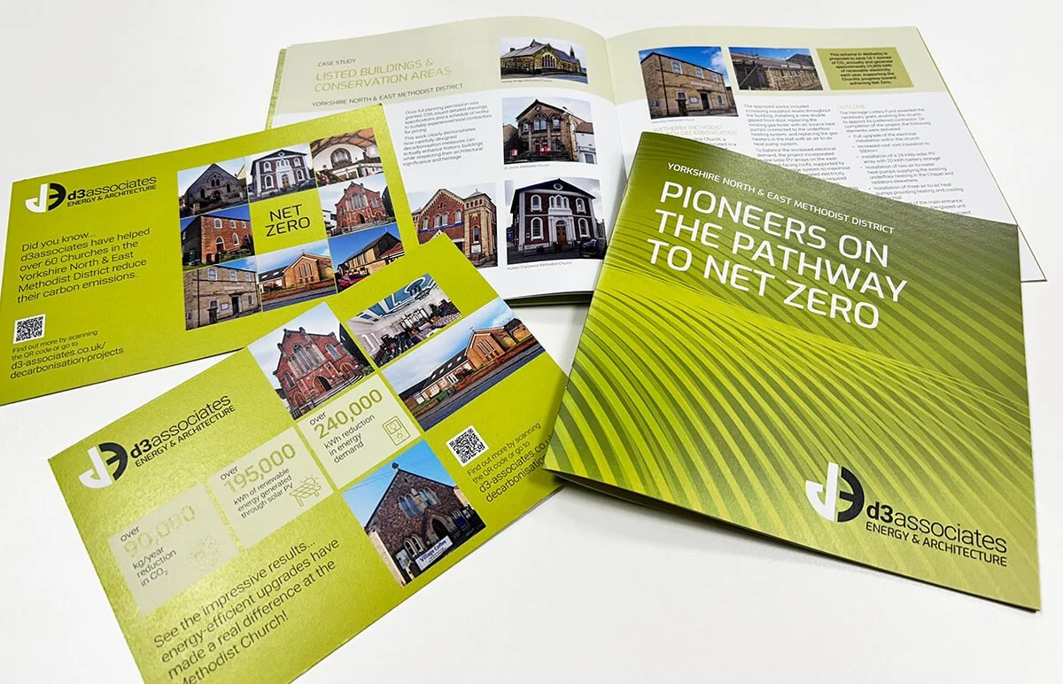 A selection of printed marketing materials ready for Flourish 26