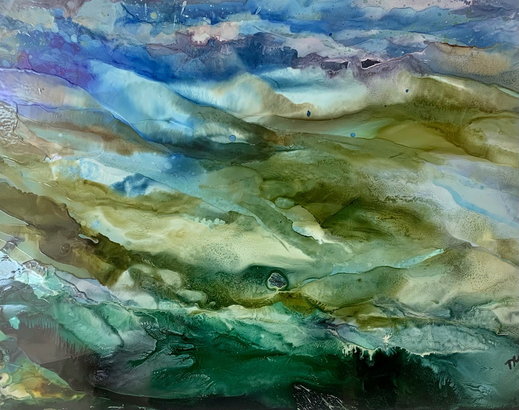 Shoals 2.
Alcohol ink and mixed media,
h: 11 x 15 in.,
$240
Sold