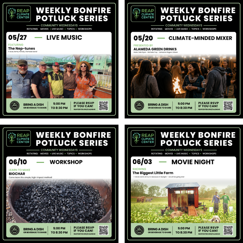 Weekly Bonfire Potluck Series: Wednesday Evenings at REAP