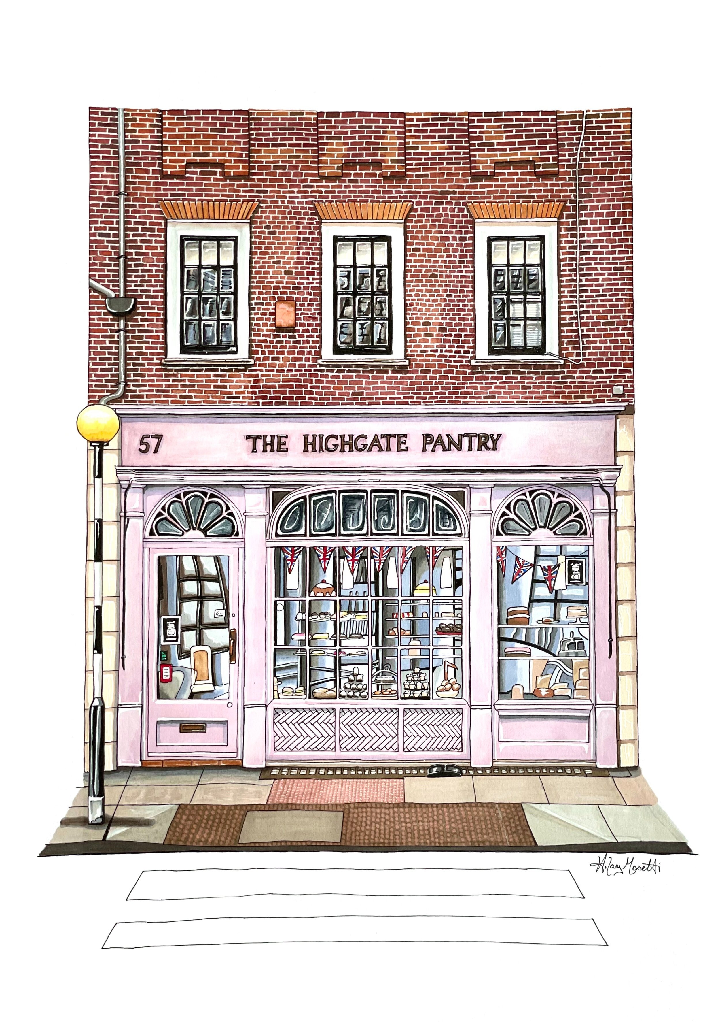 The Highgate Pantry art print by Hilary Sketches (artist Hilary Masetti)