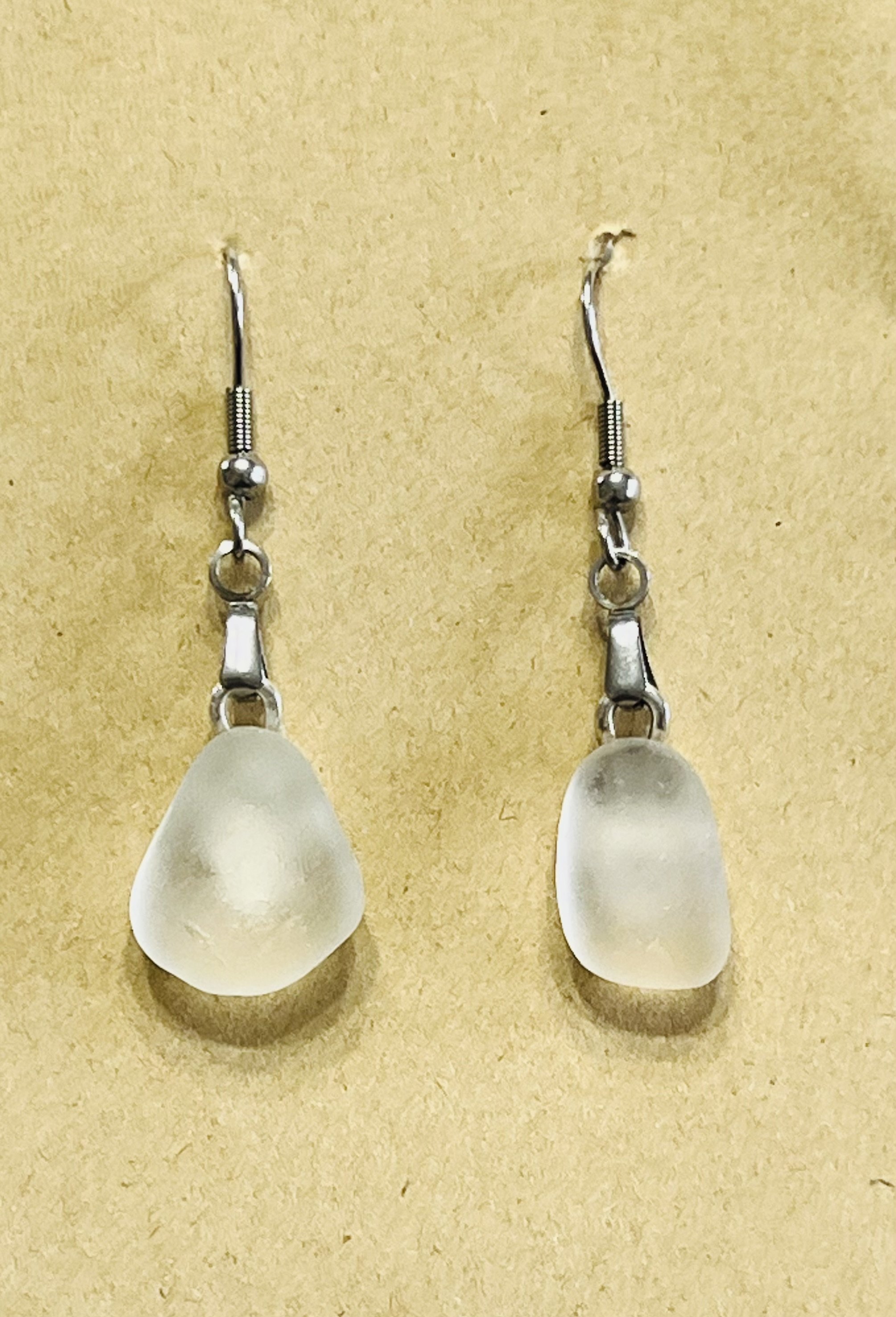 Tumbled Glass Dangle Earrings