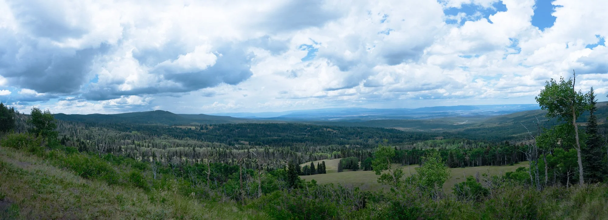 Storm clouds loom over the Brazos Mountains in northern New Mexico.