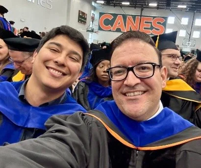 Ray walks at graduation, congrats !