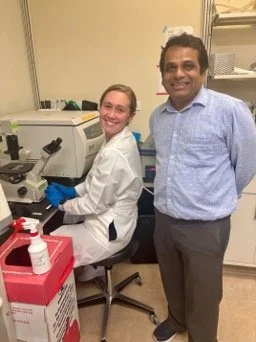 Tulasi and rotation student Anna counting cells