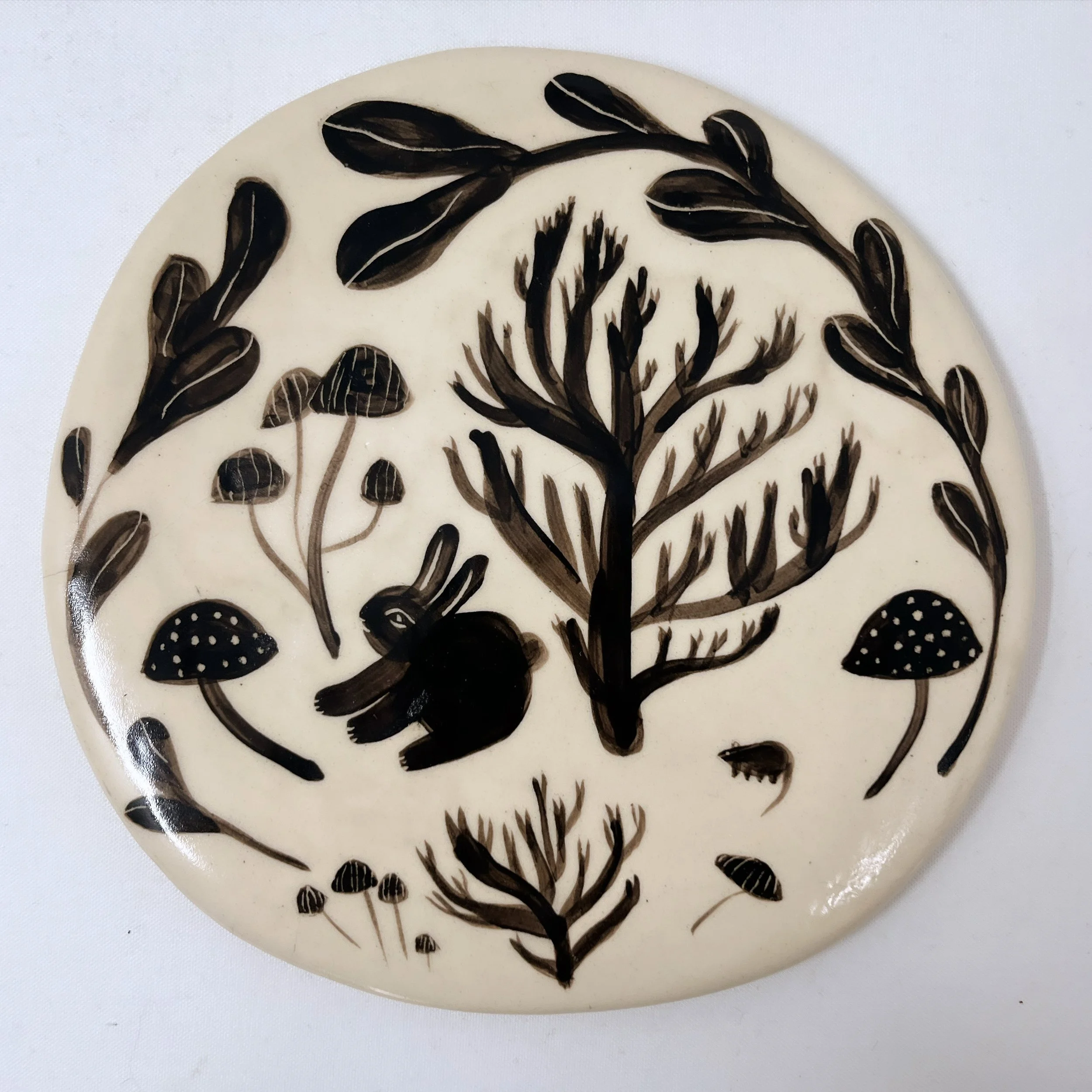 Sgraffito Coral Fungus Plate