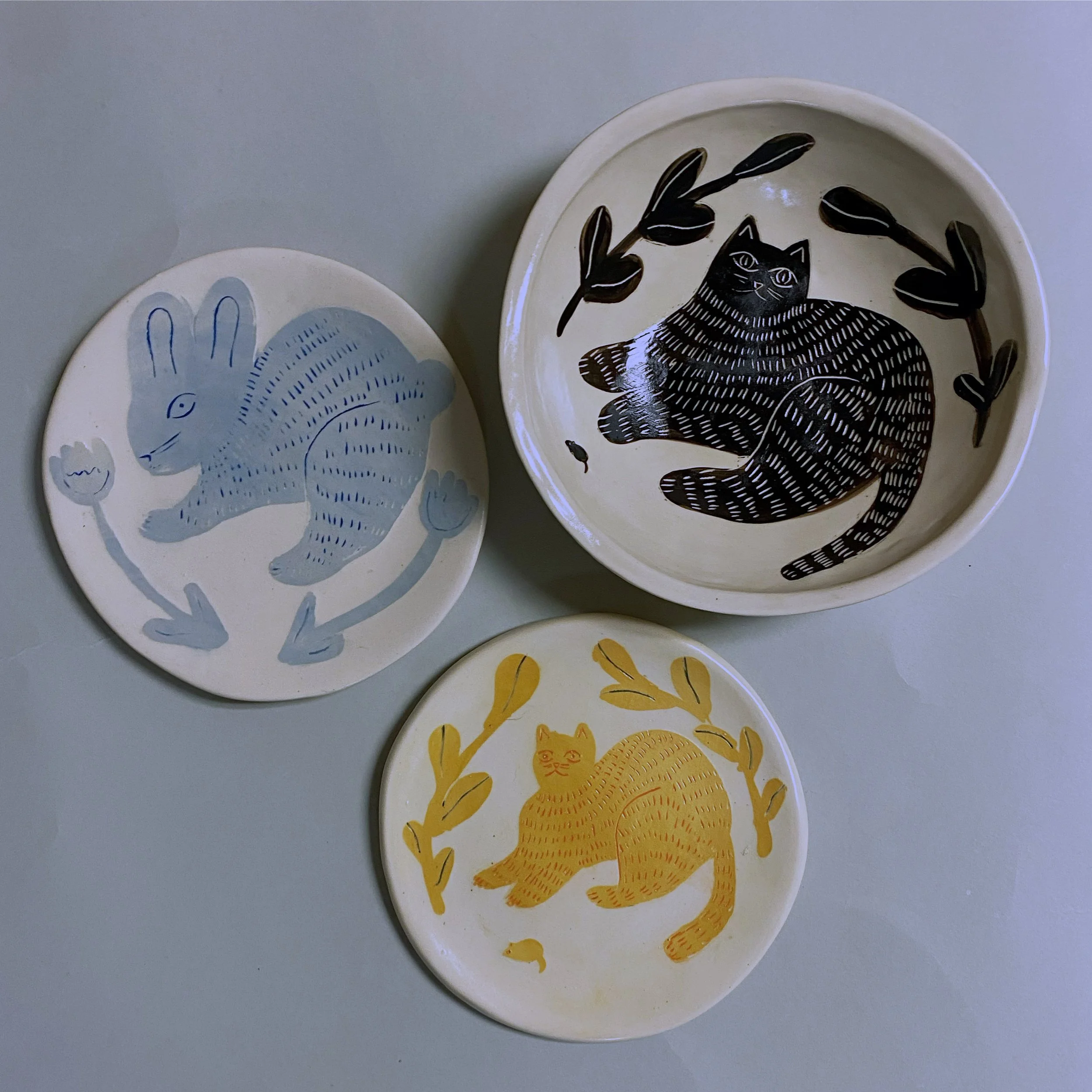 Mishima Plates and Bowl 