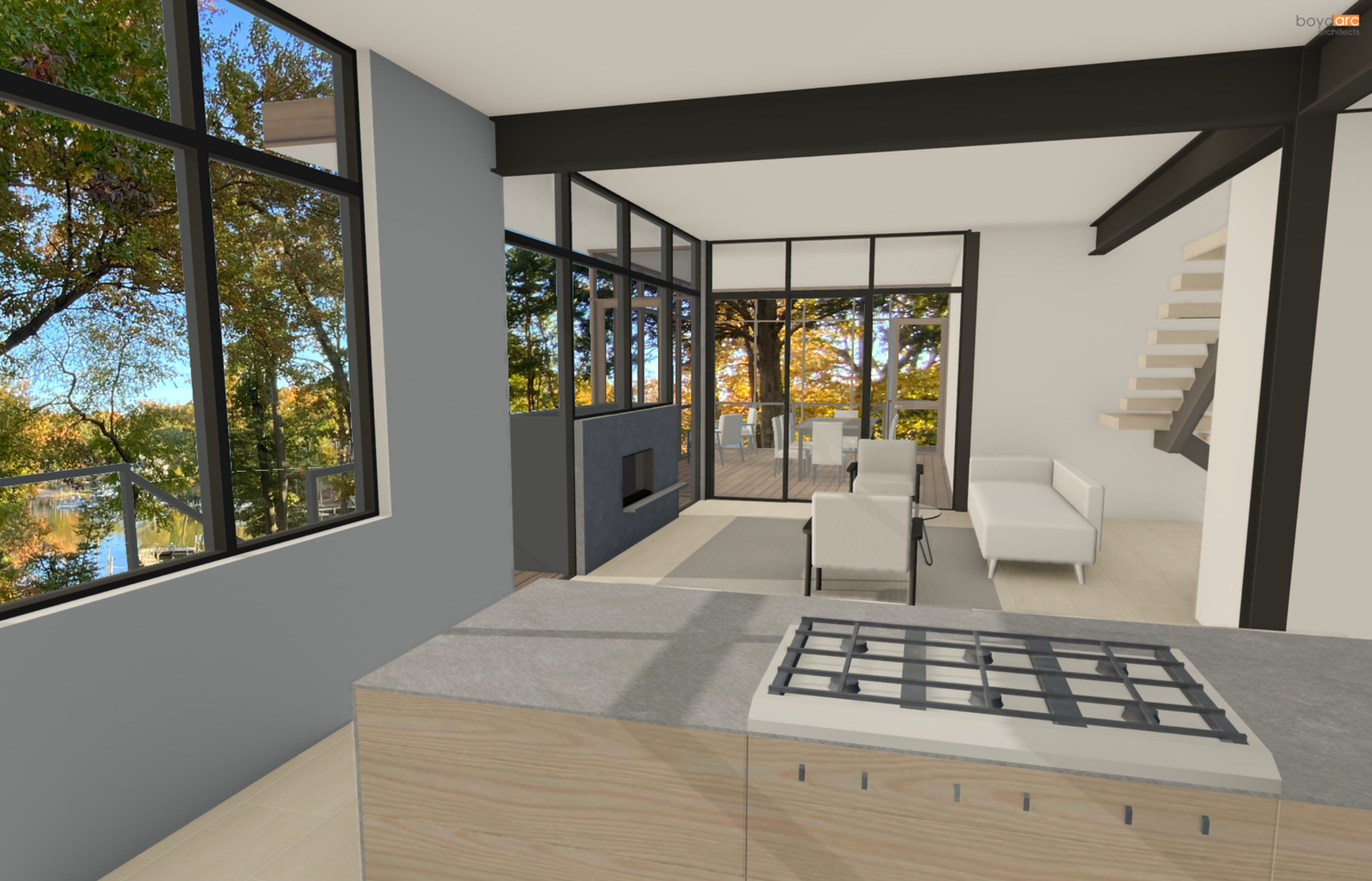 Dividing Creek House - Interior from the Kitchen