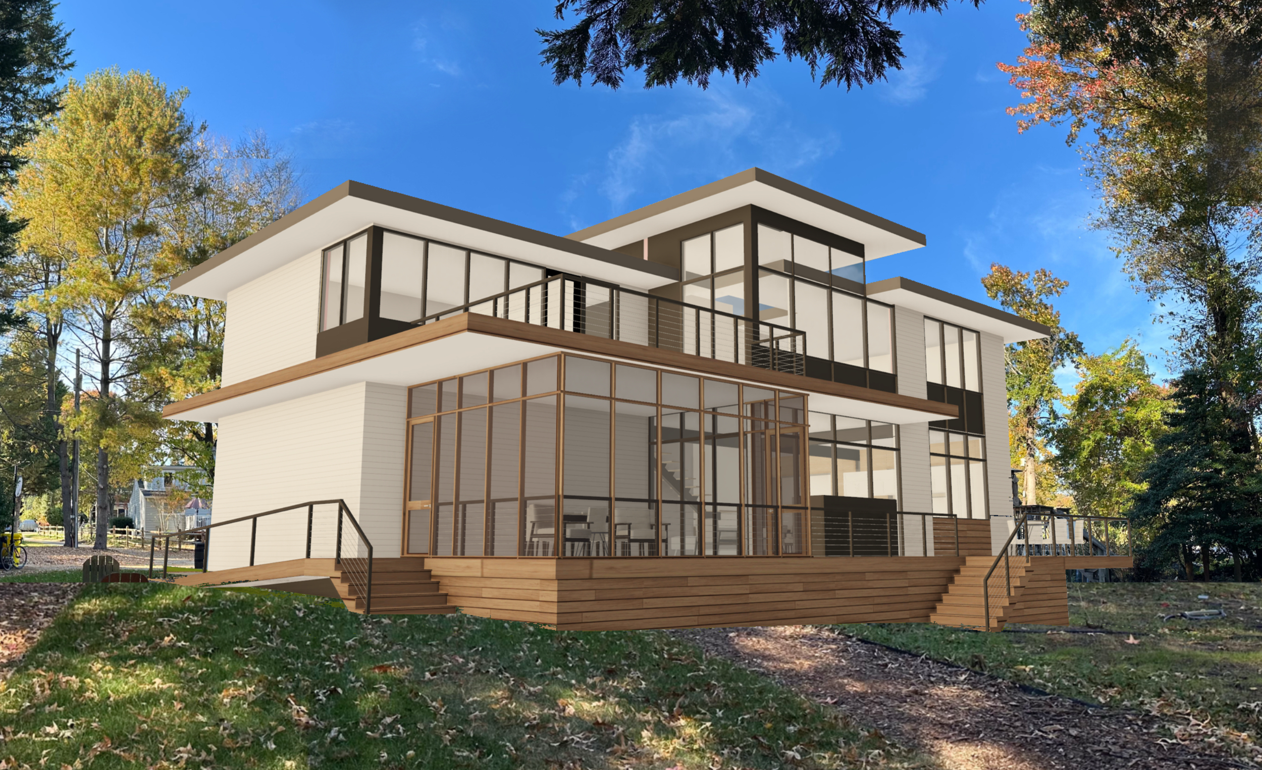 Dividing Creek House - Water View Flat Roof