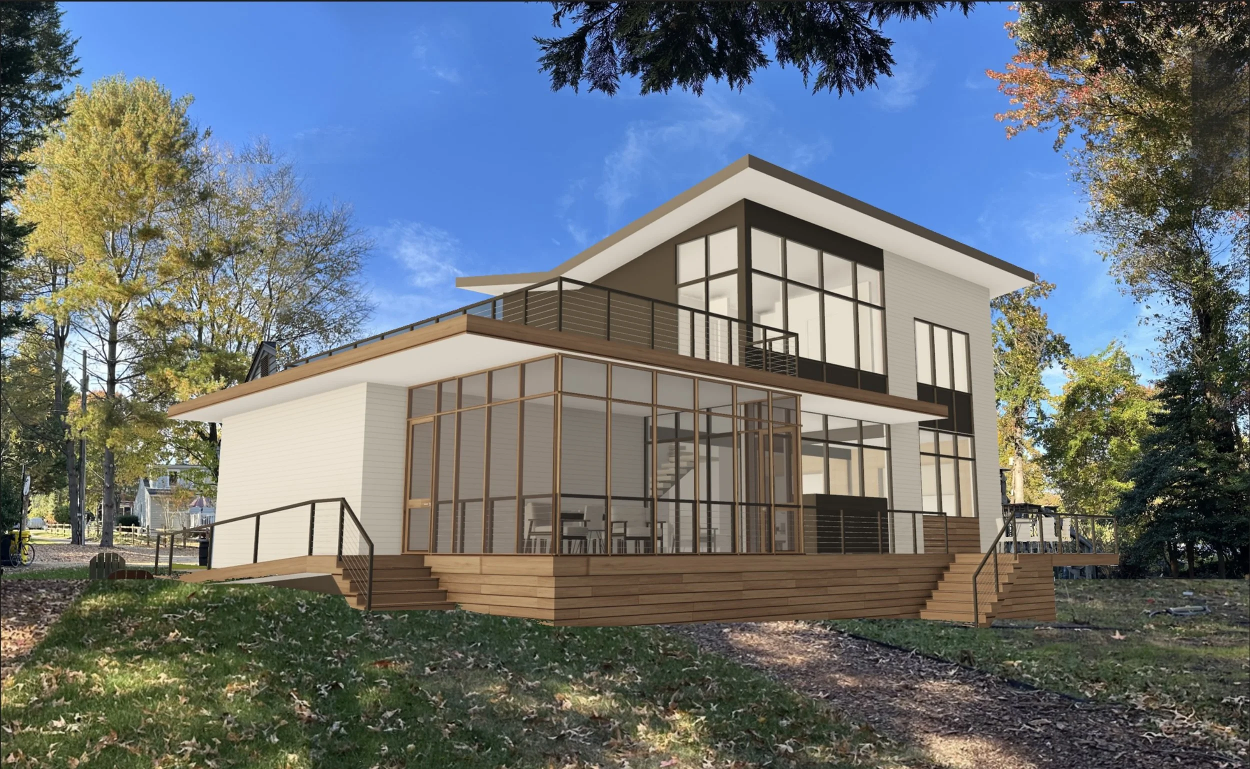 Dividing Creek House - Water View Low Garage