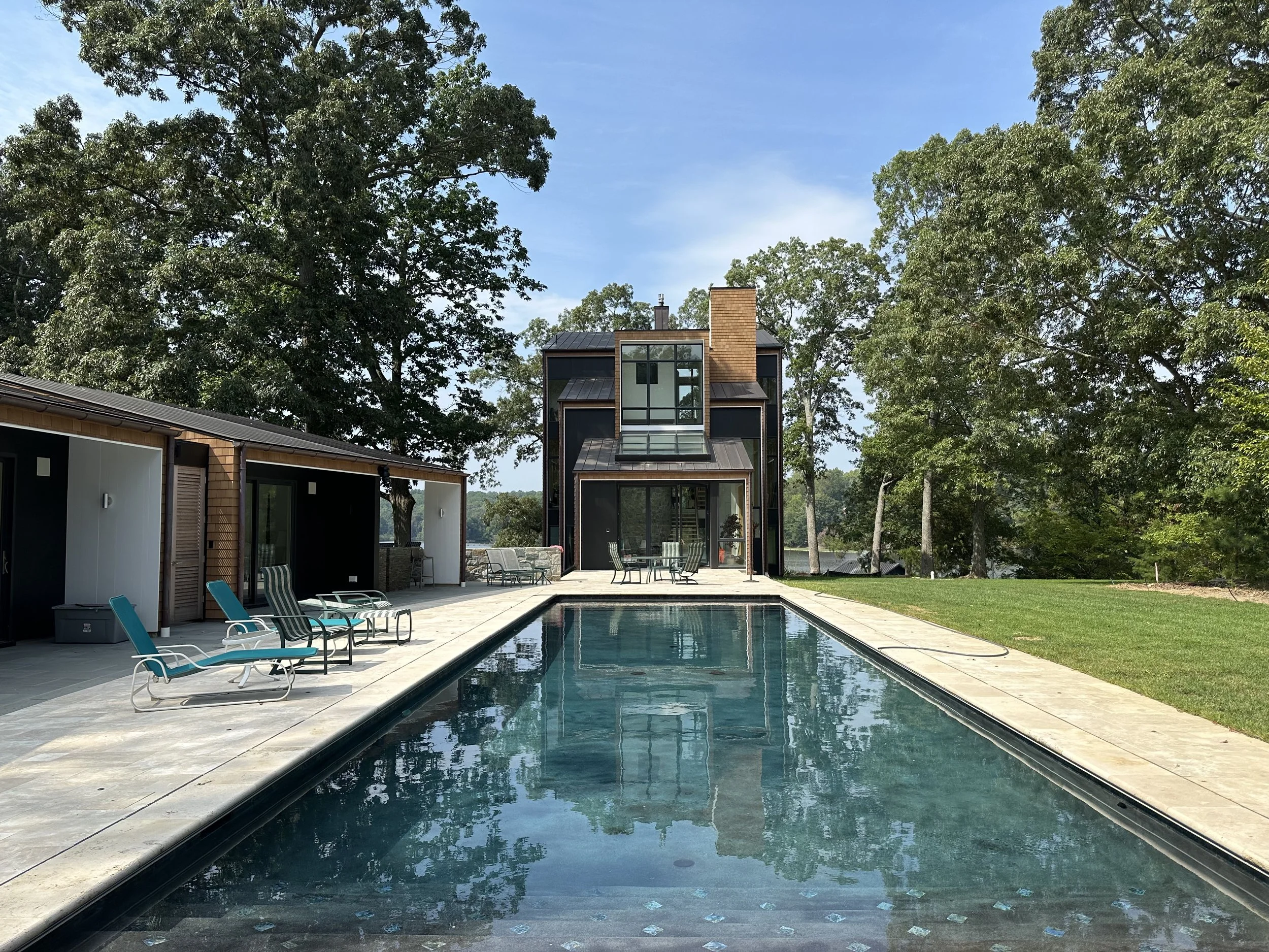 Calvert County House - Pool Courtyard; completed as Principal at McInturff Architects