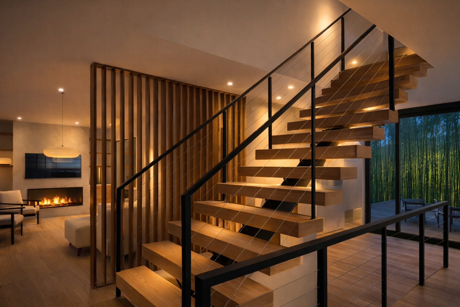 Open Renovation - Interior Stair Night