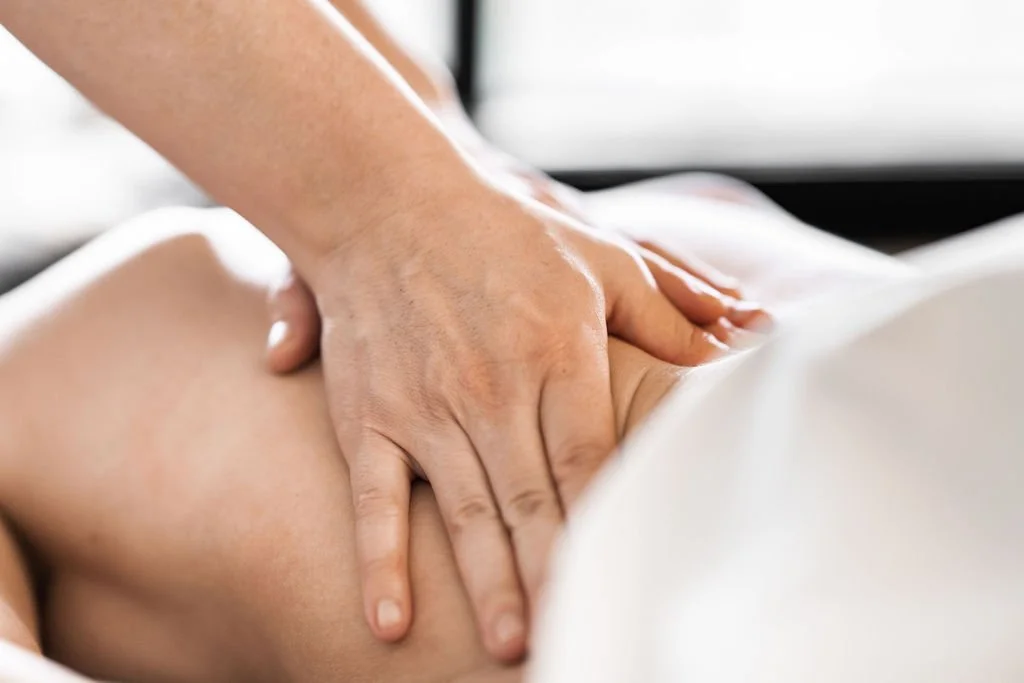 Registered Massage Therapy treatment in progress at SEED Studio in Squamish