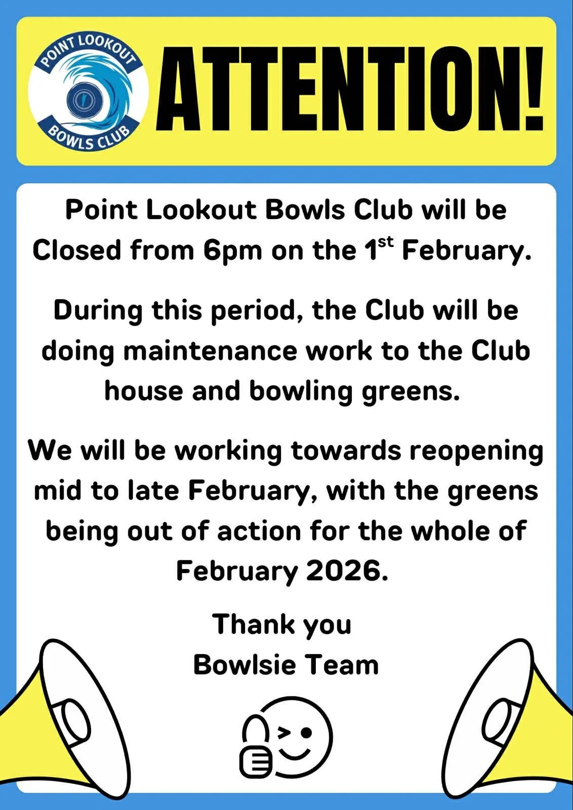 Closed For Maintenance Work