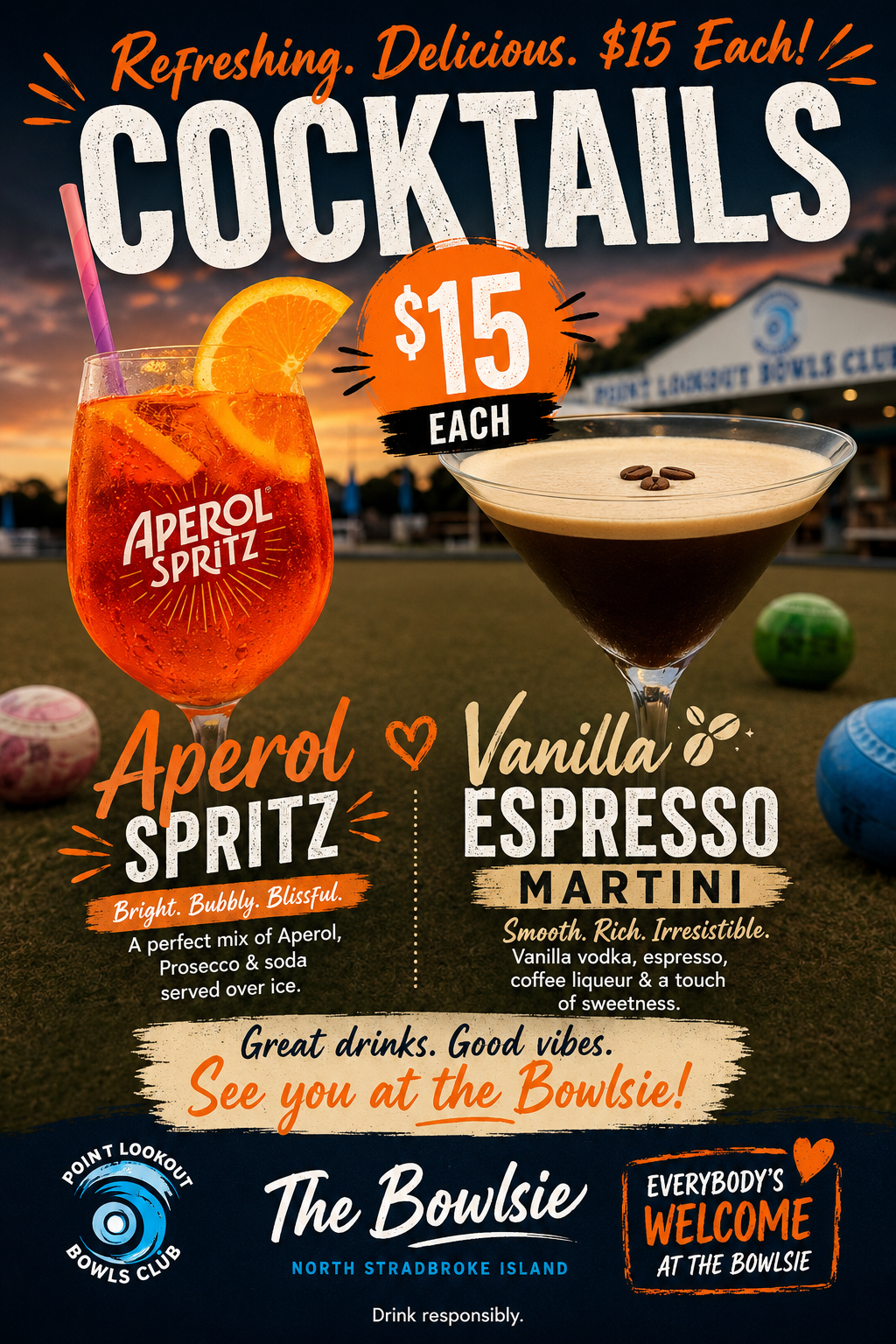 $15 Cocktails at the Bowlsie