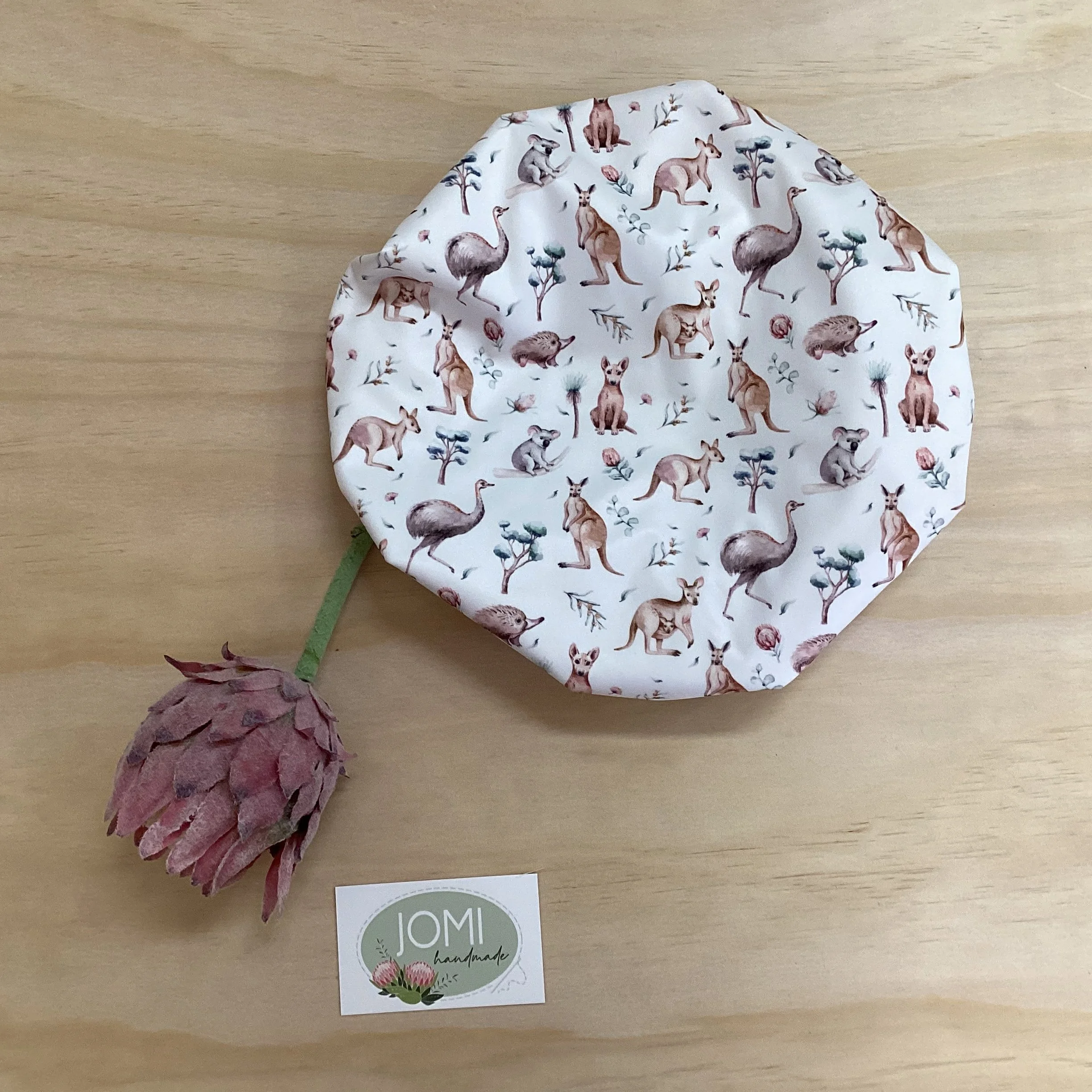 Aussie Animals White Shower Cap