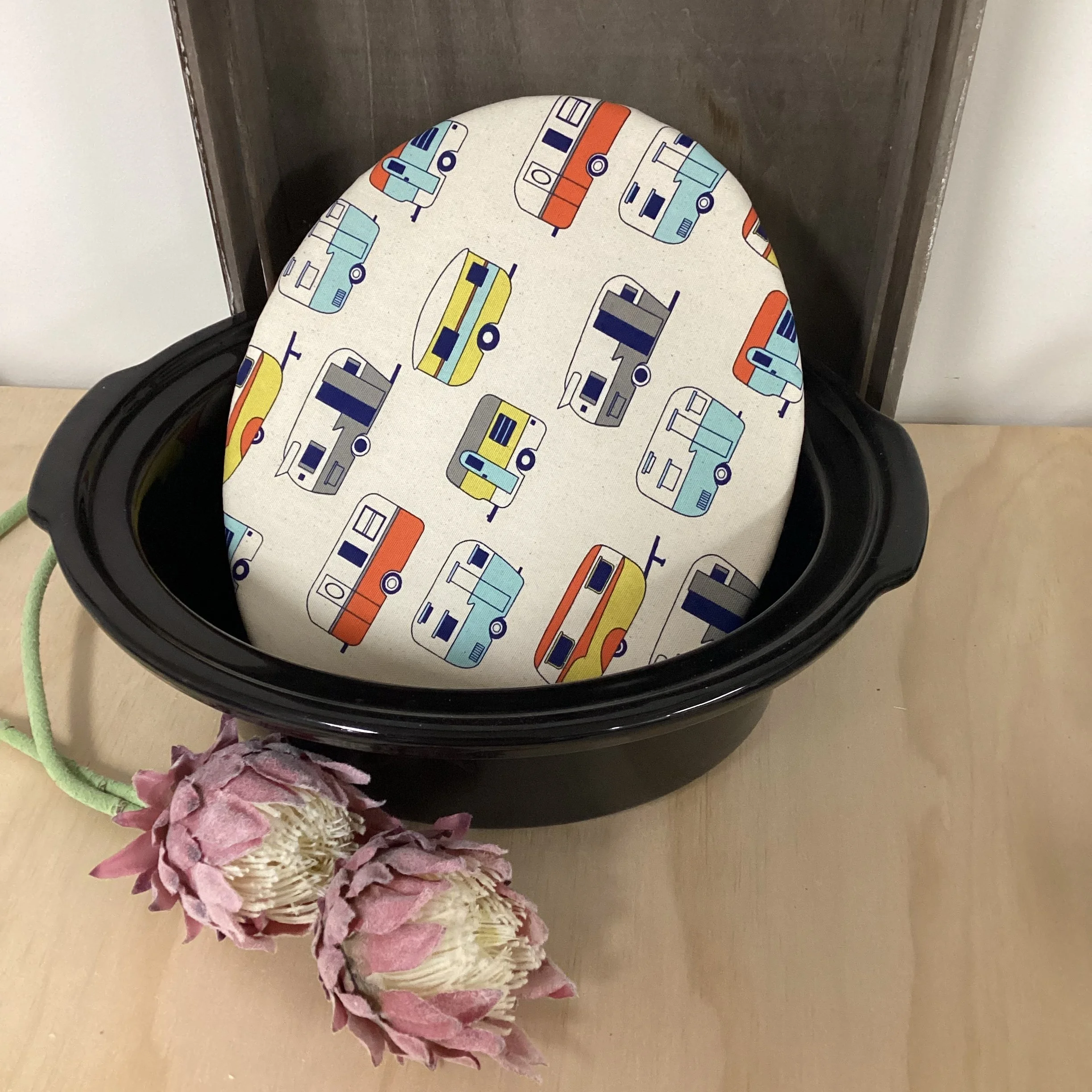 Retro Caravans Slow Cooker Lid Cover