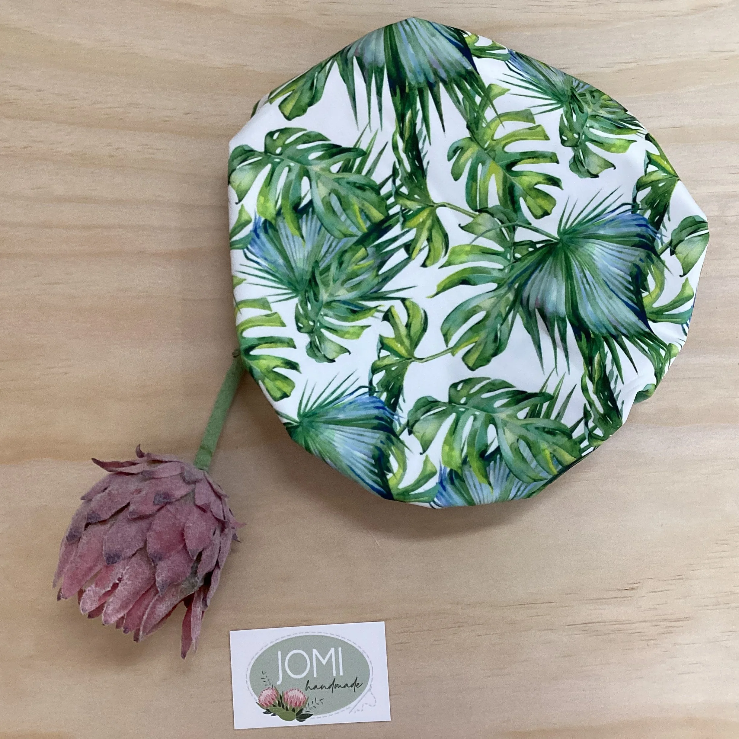 Green Leaves Shower Cap