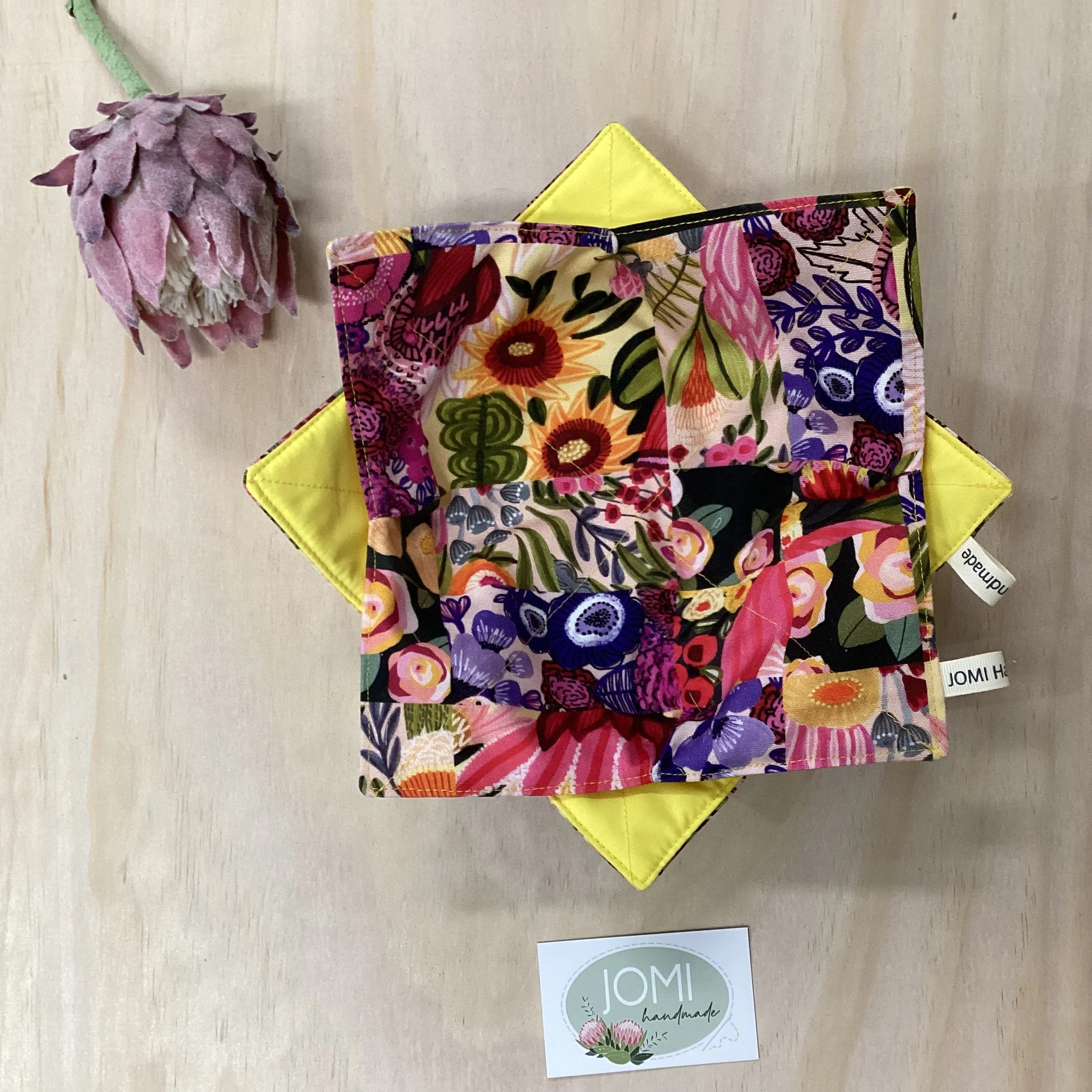 Patchwork - Yellow Microwave Bowl or Plate Cosy