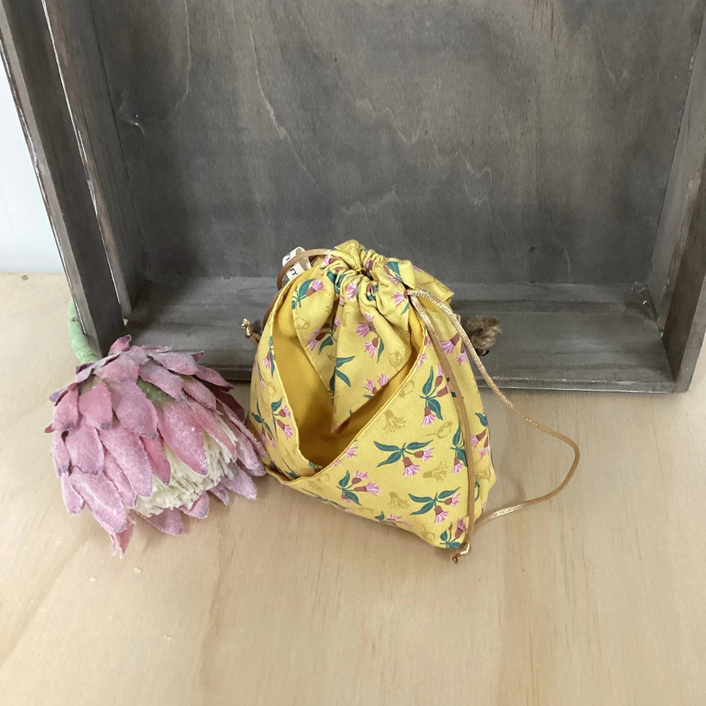 Mustard Flowering Gum Large Origami Bag