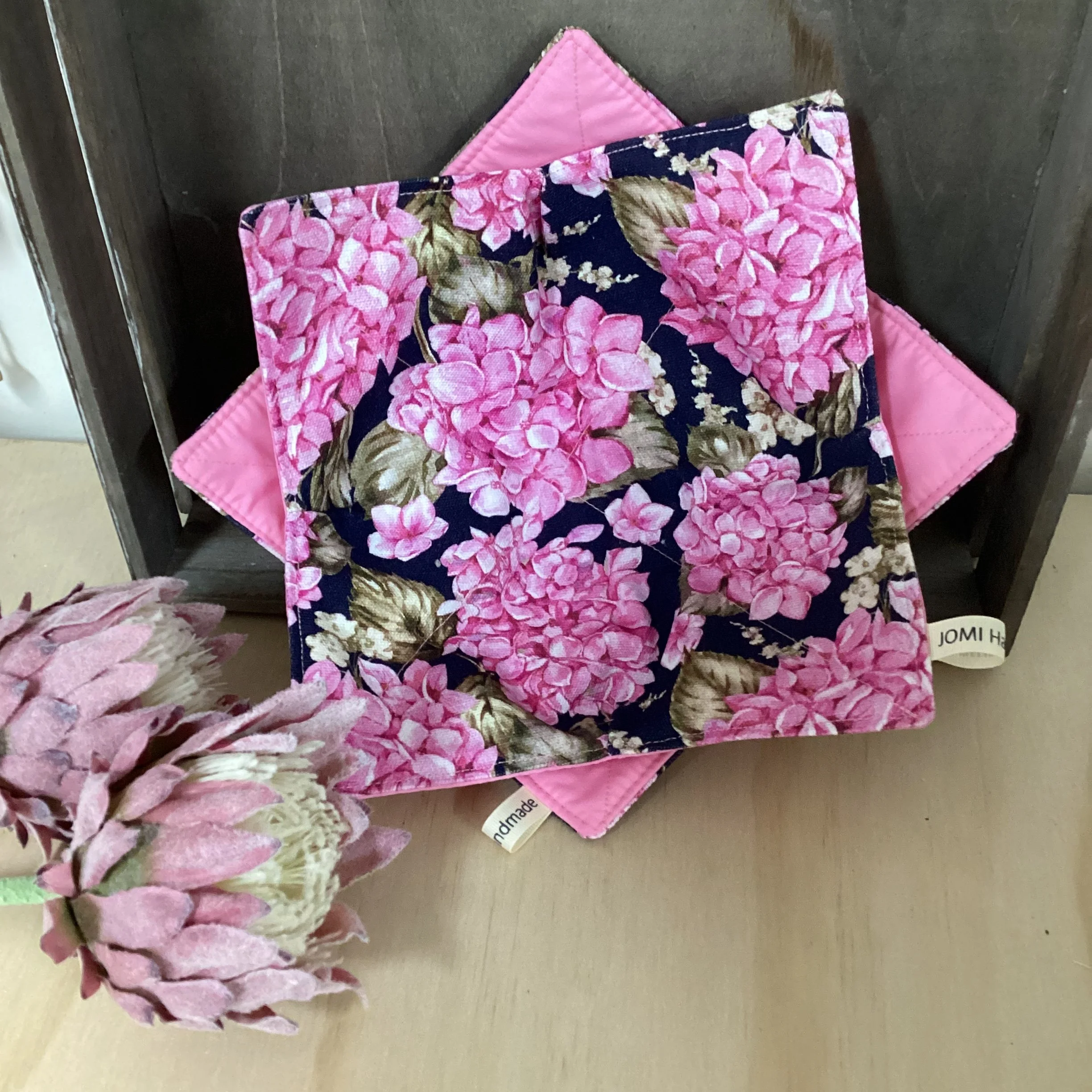 Pink Hydrangea Microwave Bowl or Plate Cosy