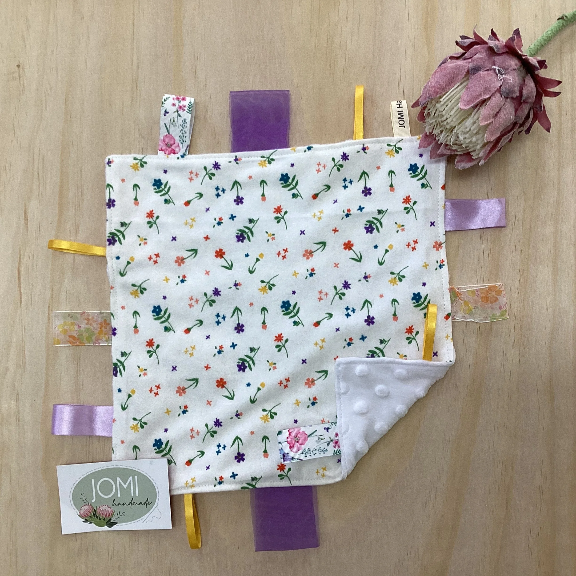 White Floral Comforter/Sensory Blanket