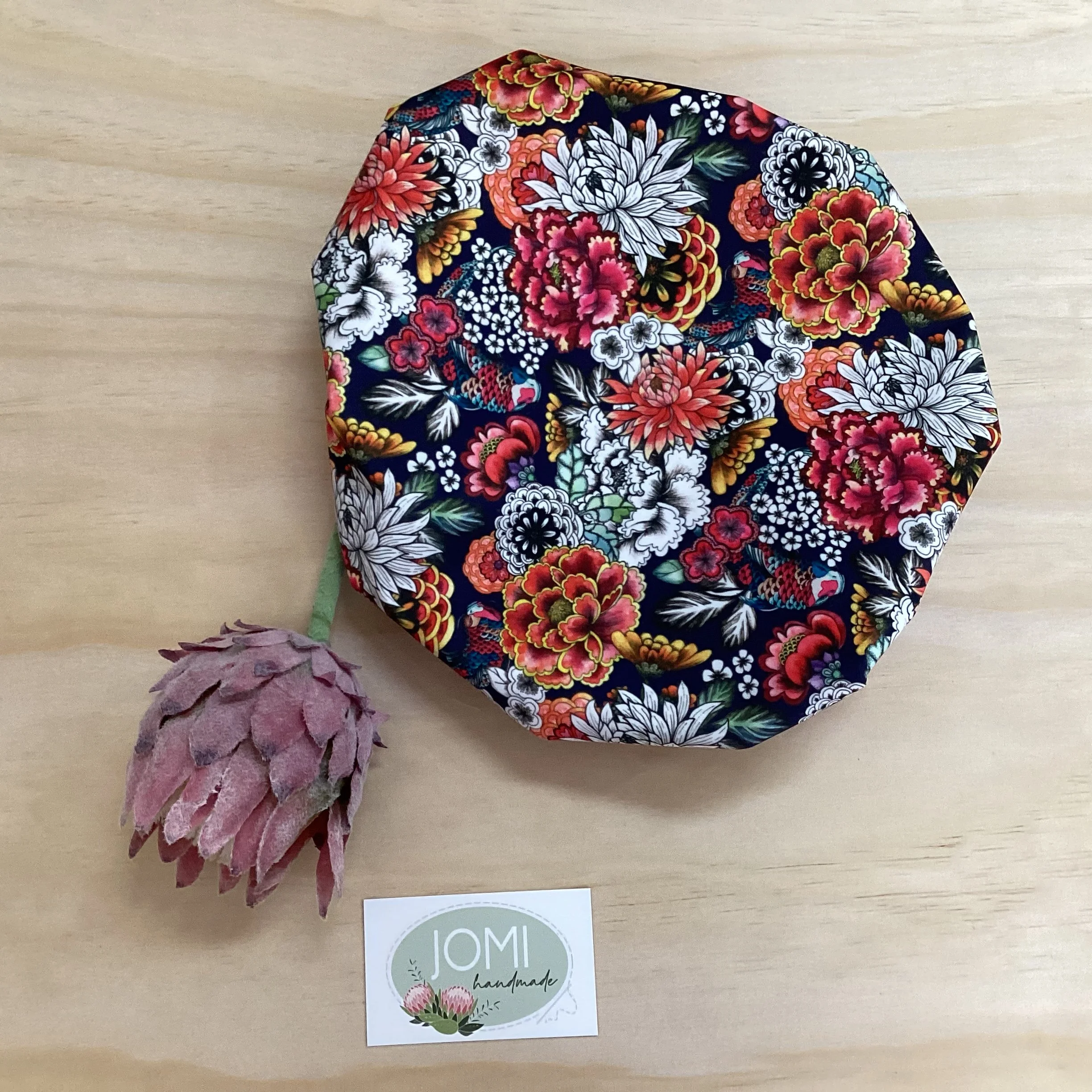 Black Birds and Flowers Shower Cap