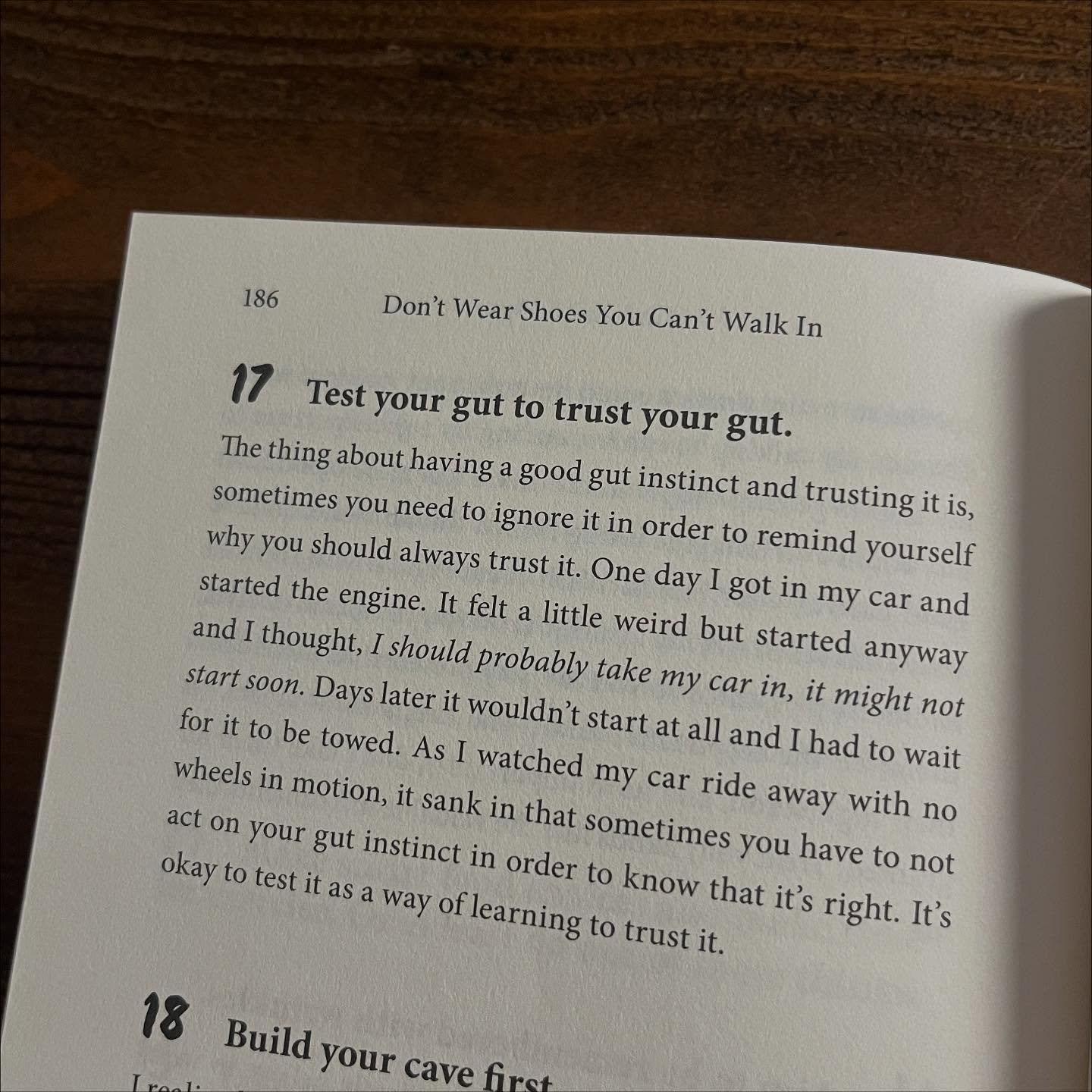 Here we are back again&hellip; it seems I&rsquo;m always coming back to this book and these lessons, no matter my age or my season. 

&ldquo;Test your gut to trust your gut&rdquo; came back up for me this week in a big way and man it&rsquo;s a good o