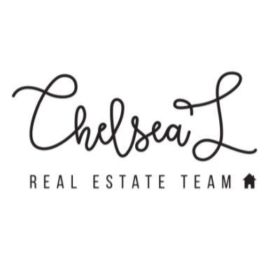 Chelsea L Real Estate Team logo with stylized text and a small house icon.