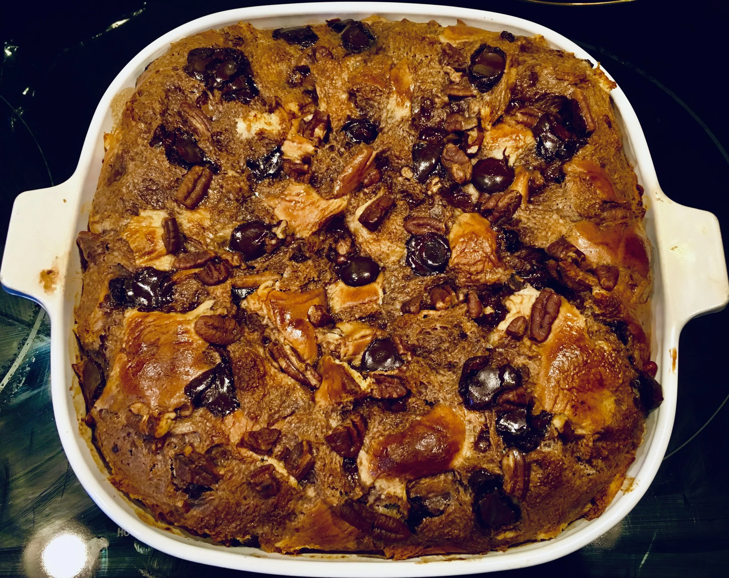 Chocolate Pecan Bread Pudding 