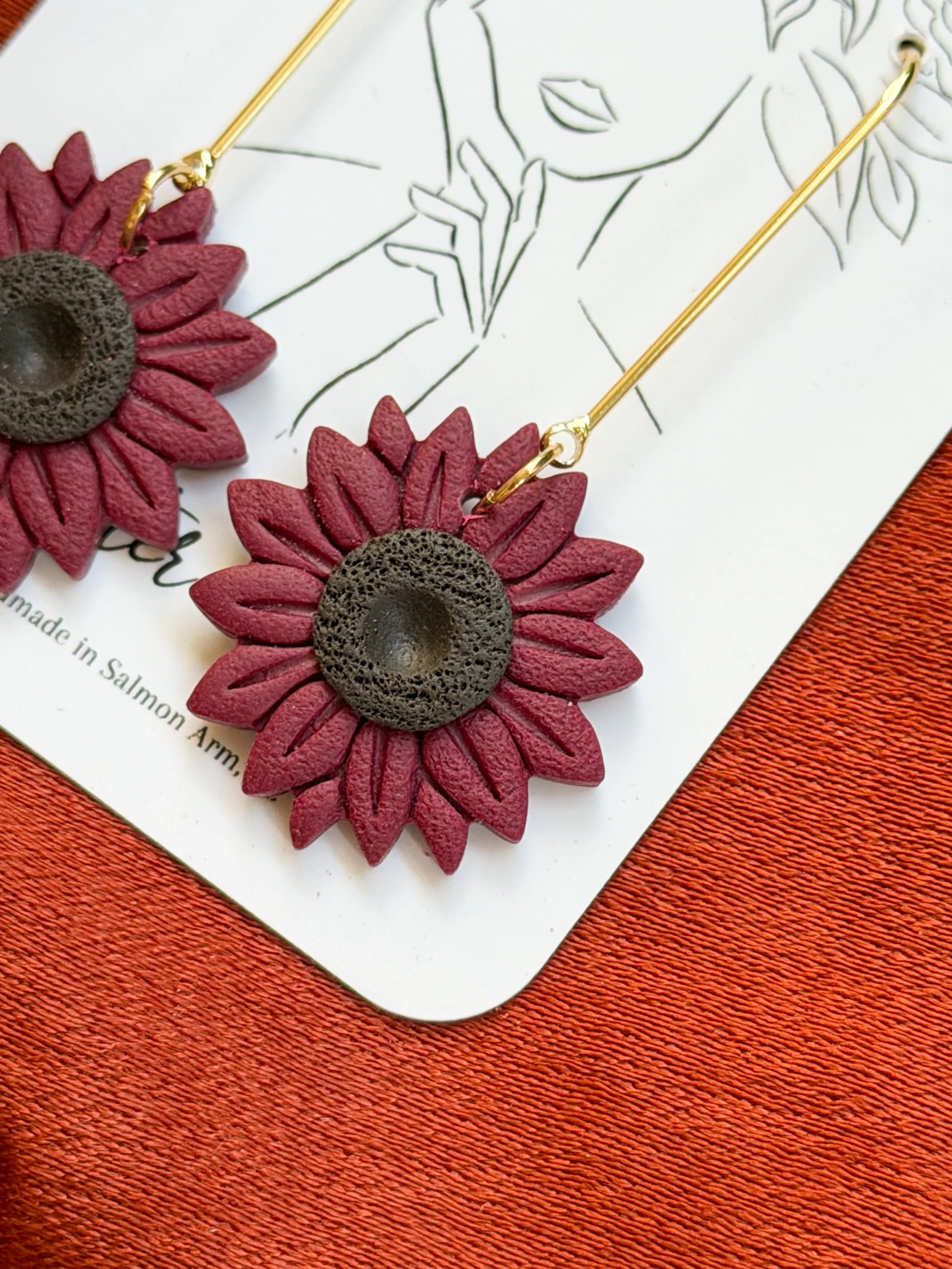 Maroon Sunflower Drops 2.JPG