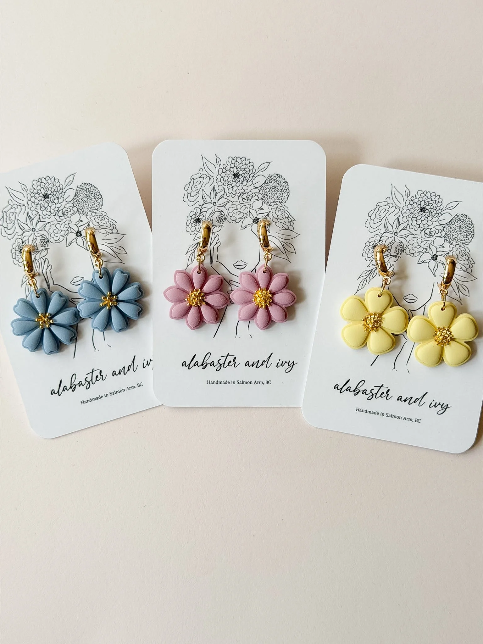 Floral Huggie Hoops