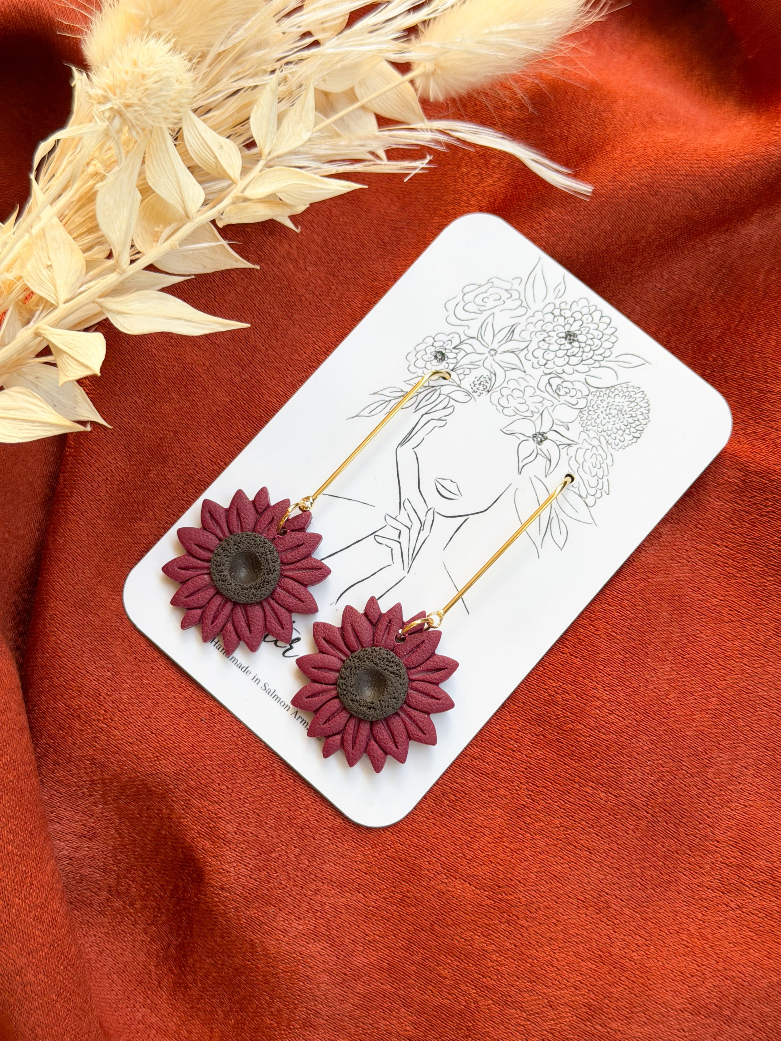 Maroon Sunflower Drops.JPG
