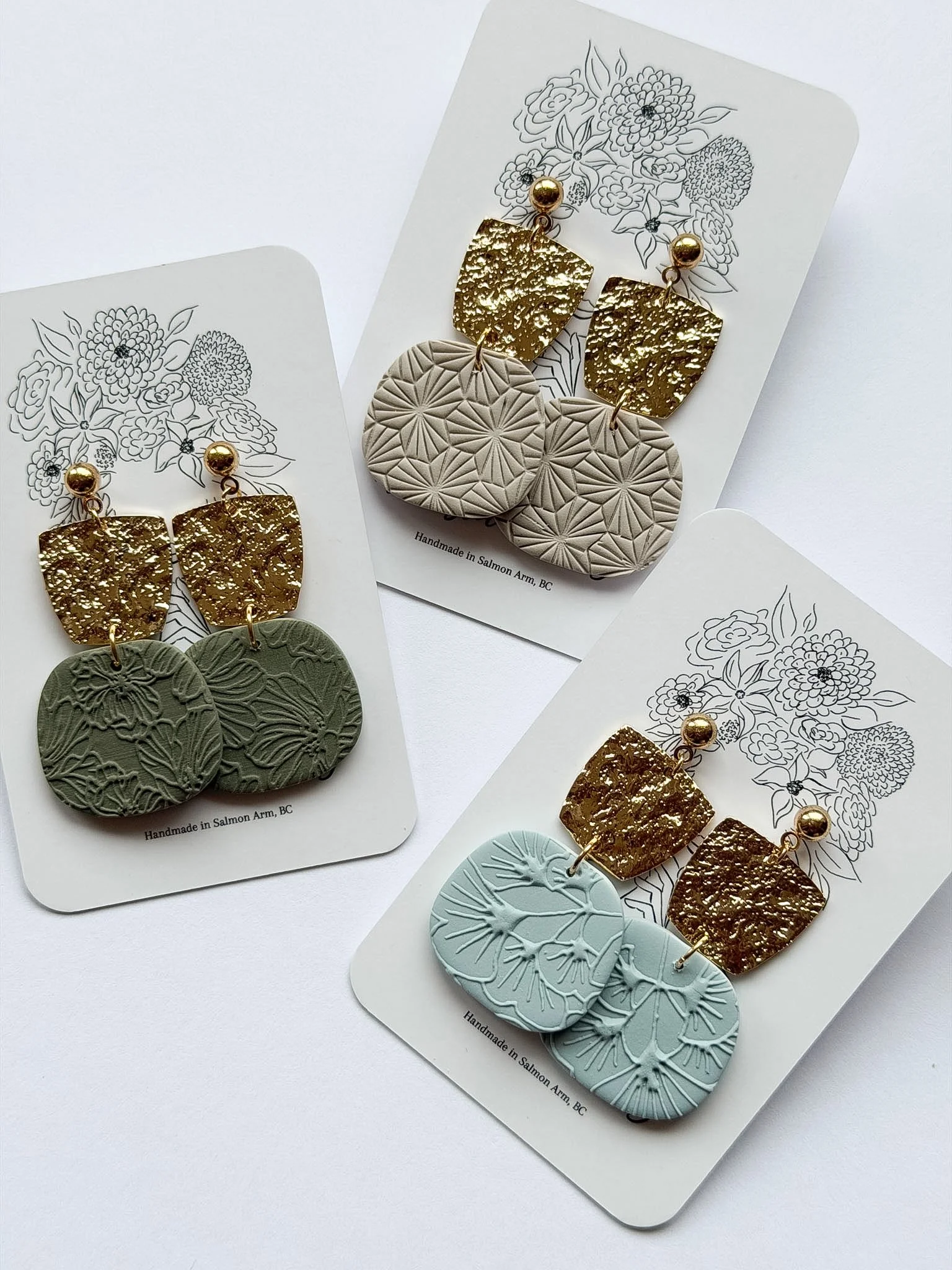 Hammered Gold Textured Dangles