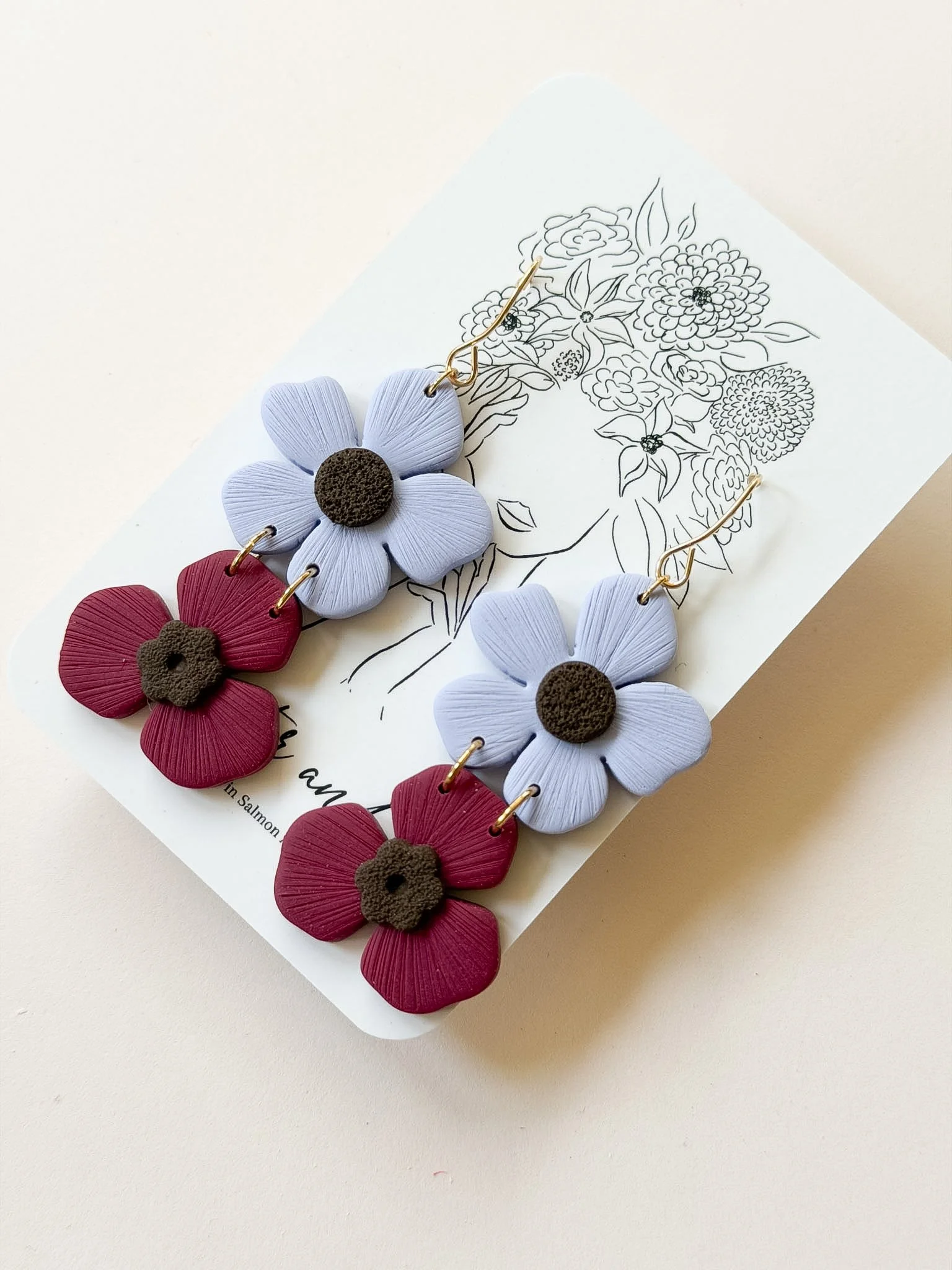Wildflower Dangles - Periwinkle and Maroon.jpg