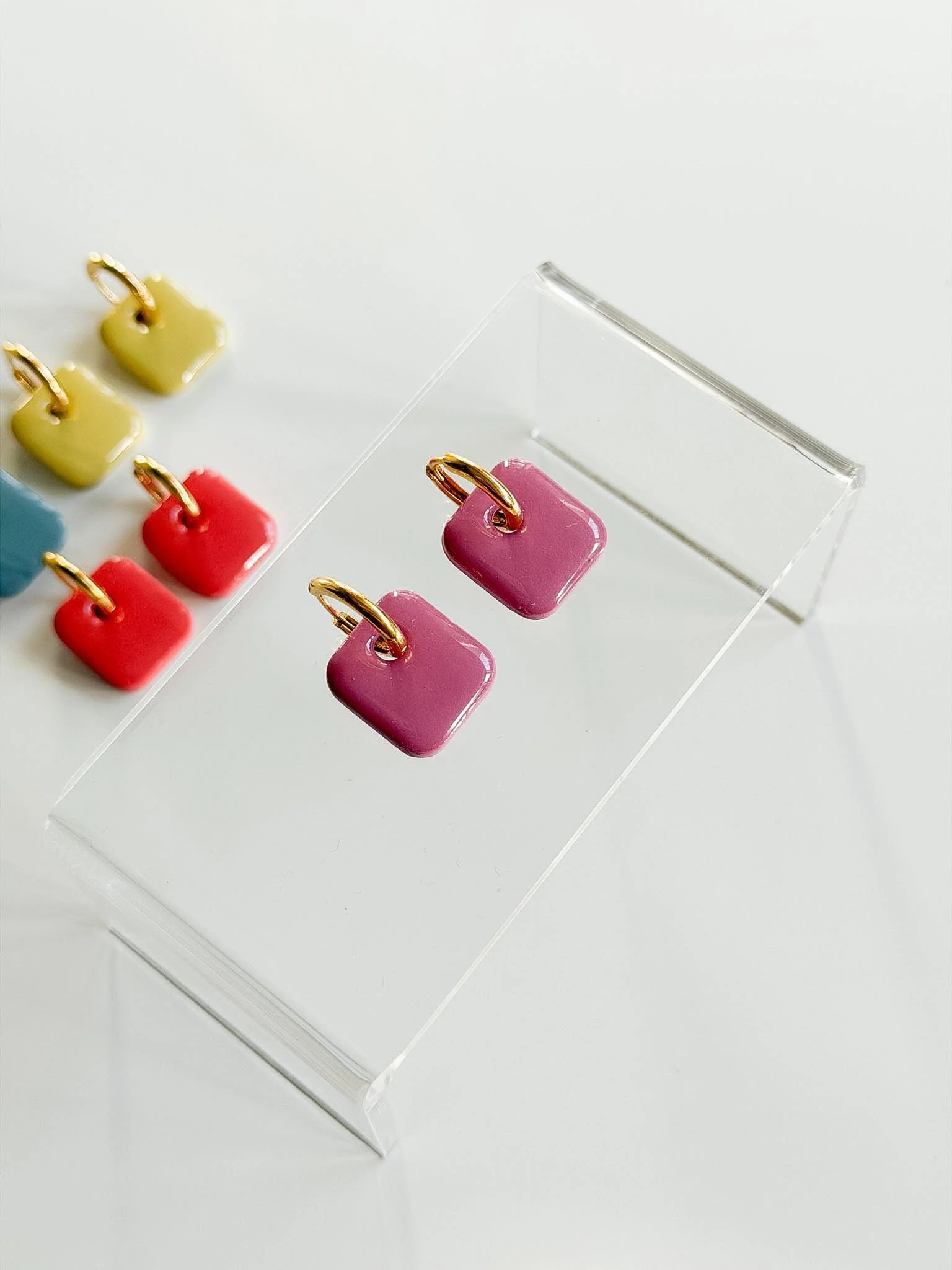 Bright Huggie Hoops -Berry.jpg