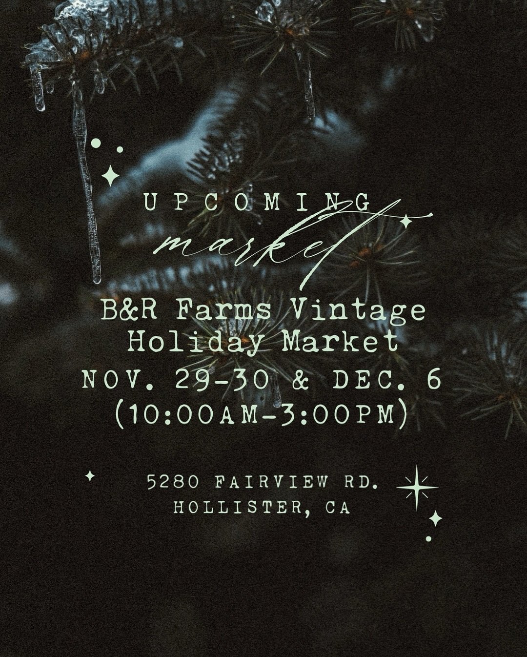 It&rsquo;s time for our biggest market of the year! Two wintery weekends at @brfarmsllc with dozens of other makers! This is the perfect place to shop for gifts &amp; get in the holiday spirit ❄️🖤
We&rsquo;ll have all our usual selection + new marke