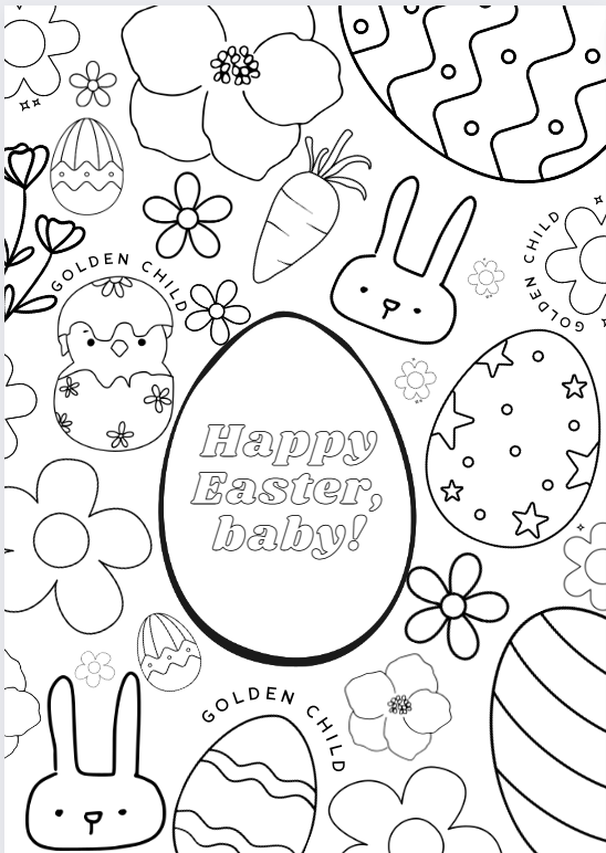 an easter bunny coloring page template