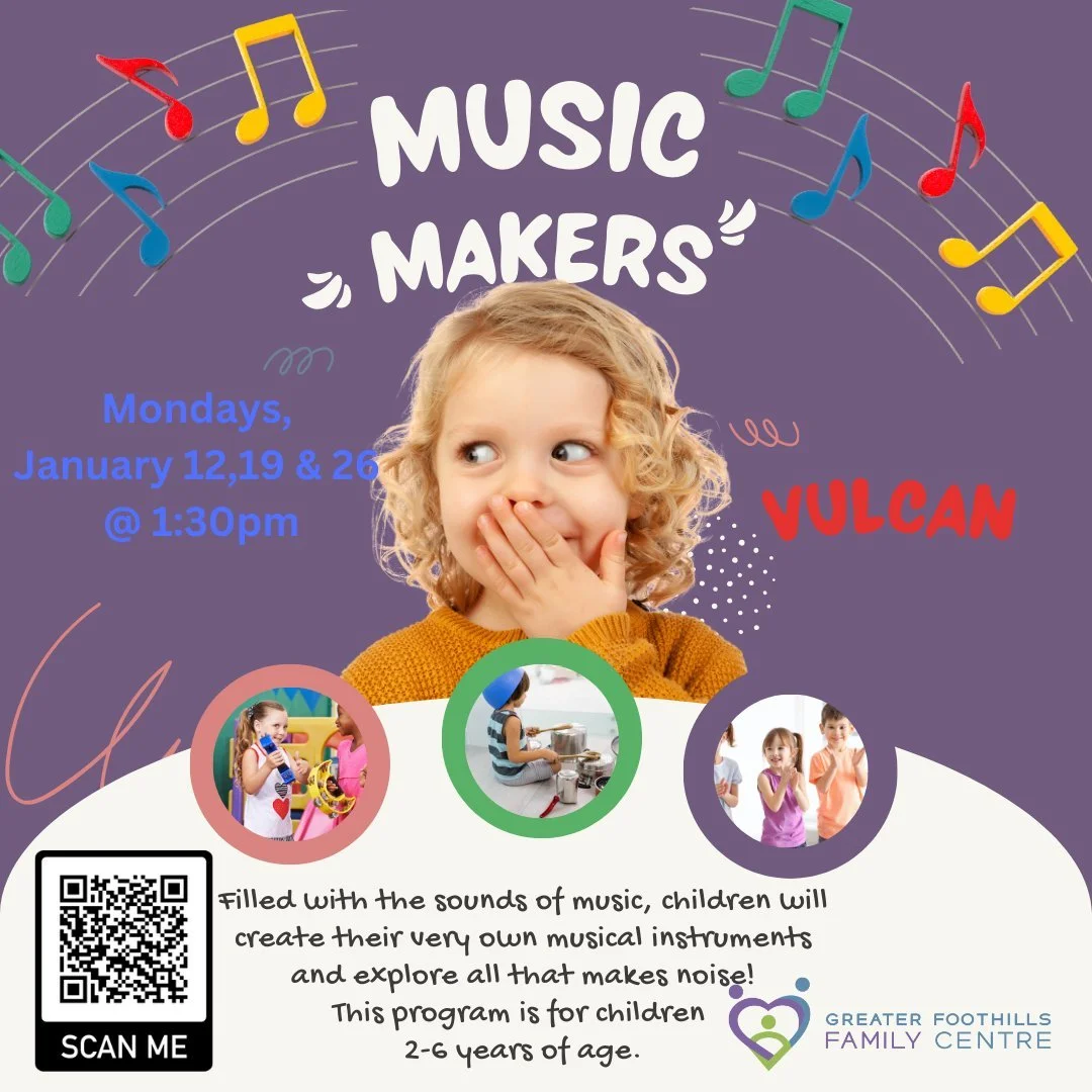 Check out this great program coming to Vulcan in January!!! To register for this program just head to our website....https://www.greaterfoothillsfamilycentre.ca/registration-3

If you have any questions please give us a call at 403 652 8633!