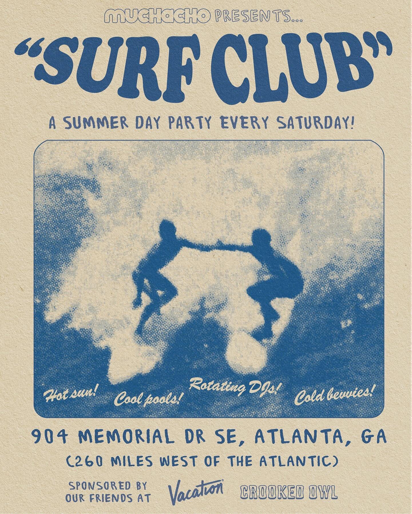 We can&rsquo;t keep the secret any longer&hellip;We present to you the biggest! hottest! most refreshing! day party of the summer&hellip;SURF CLUB 🏄🔥 Every Saturday starting 5/18 from 12pm-whenever!

We&rsquo;re talking the grooviest of rotating DJ