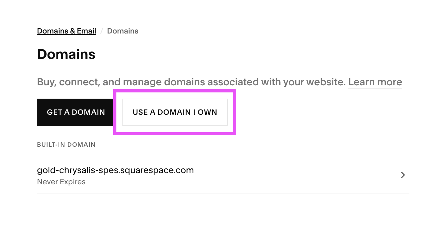 connect a domain to your squarespace site