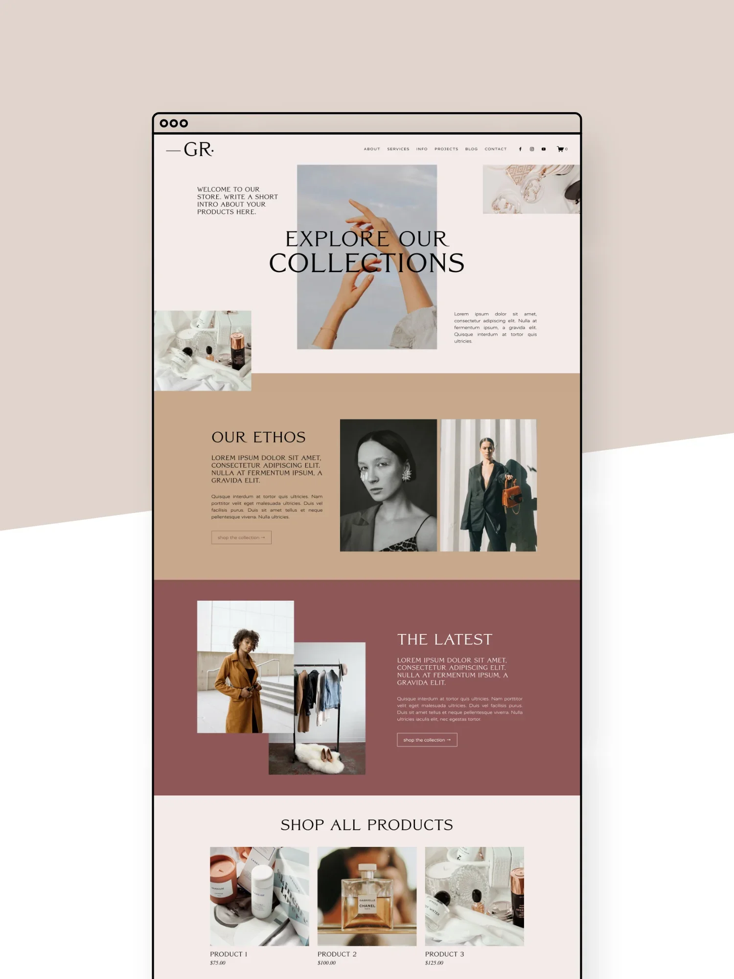 Gigi Rose Shop Page Template