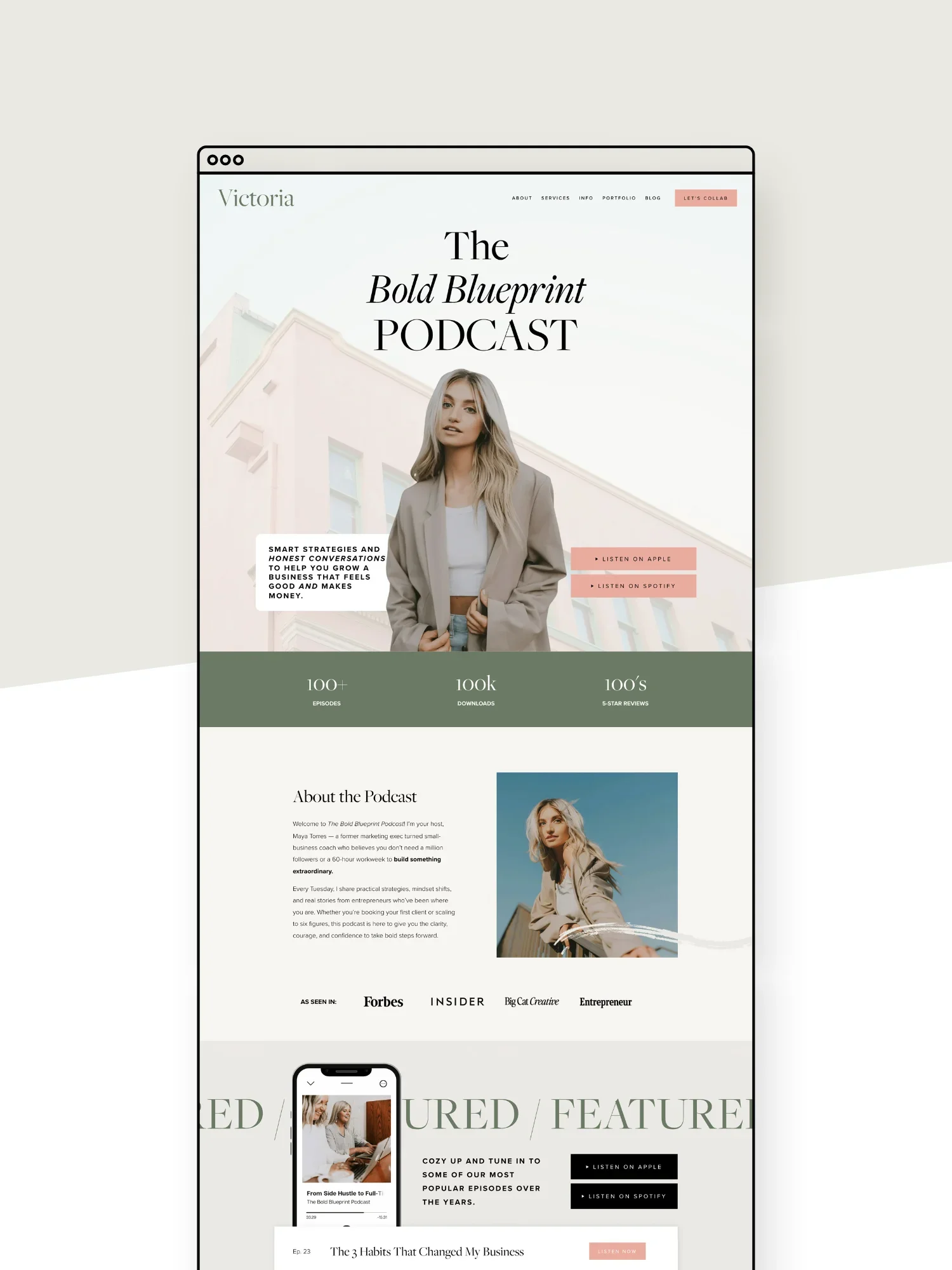 Victoria Podcast Page Template