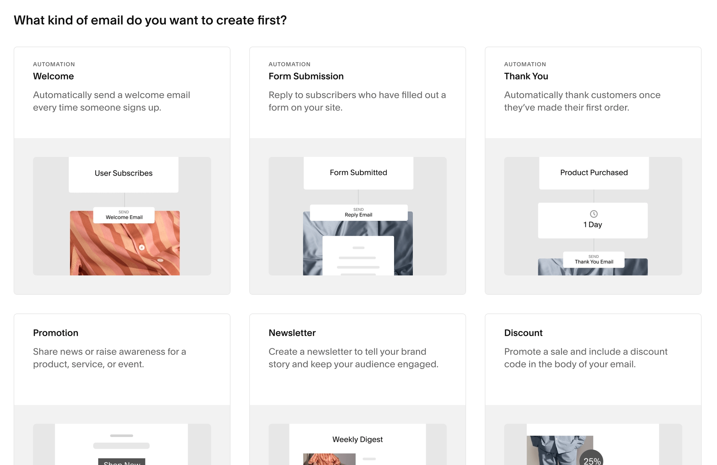 Squarespace marketing features: Email automations