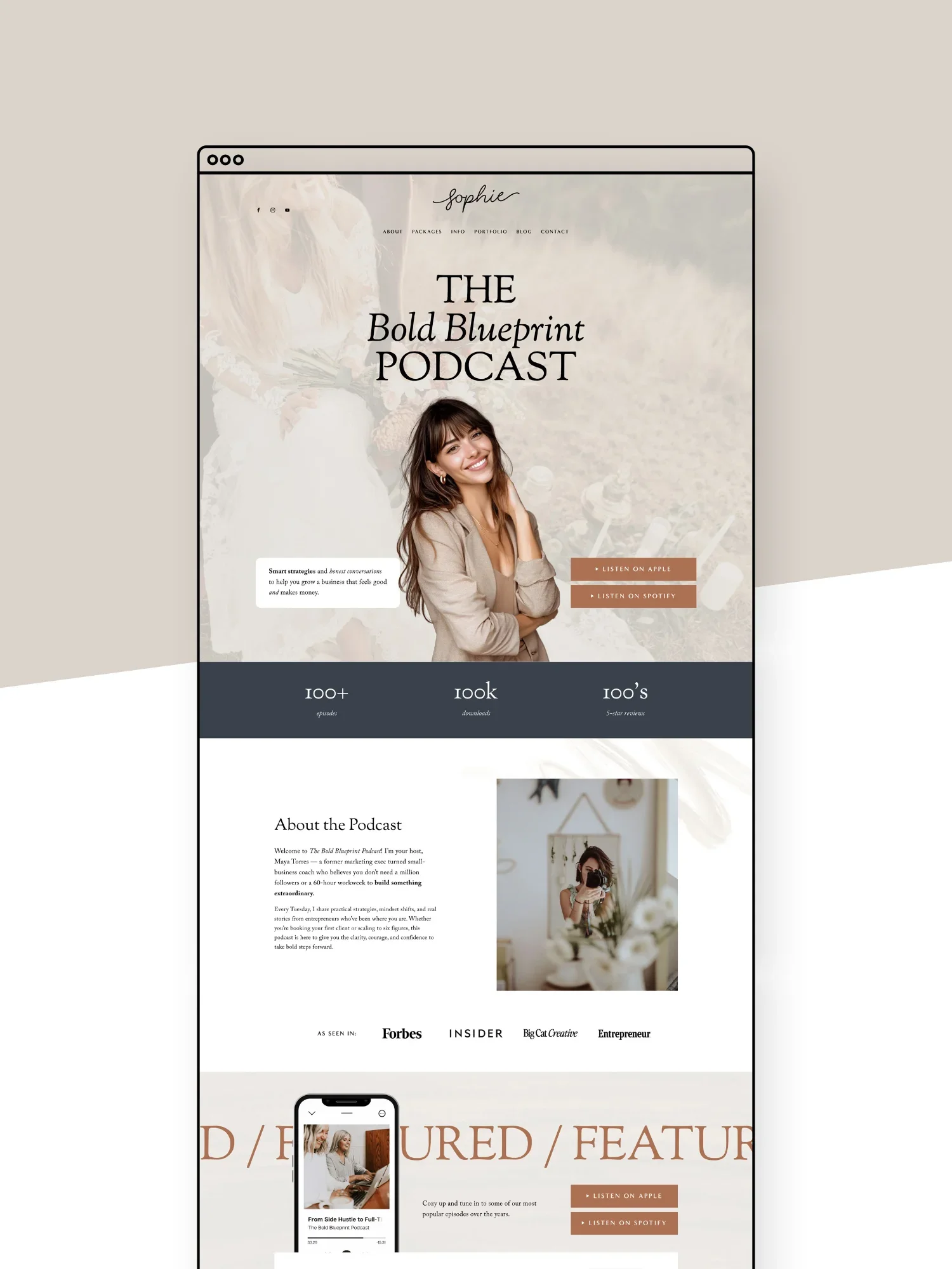Sophie Podcast Page Template