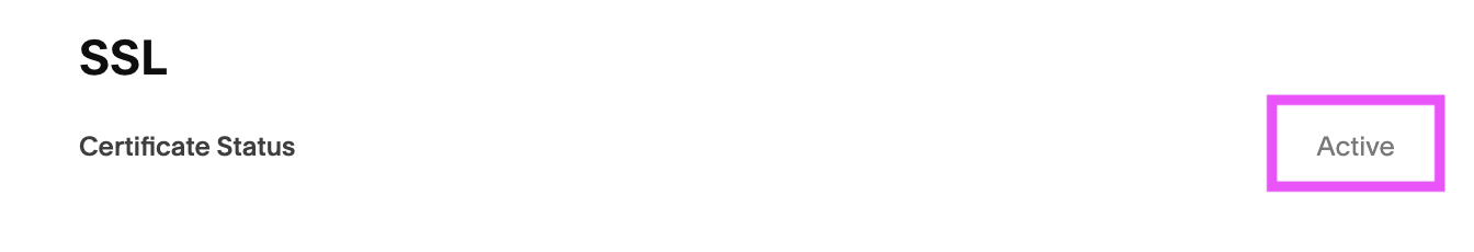 active SSL certificate notice
