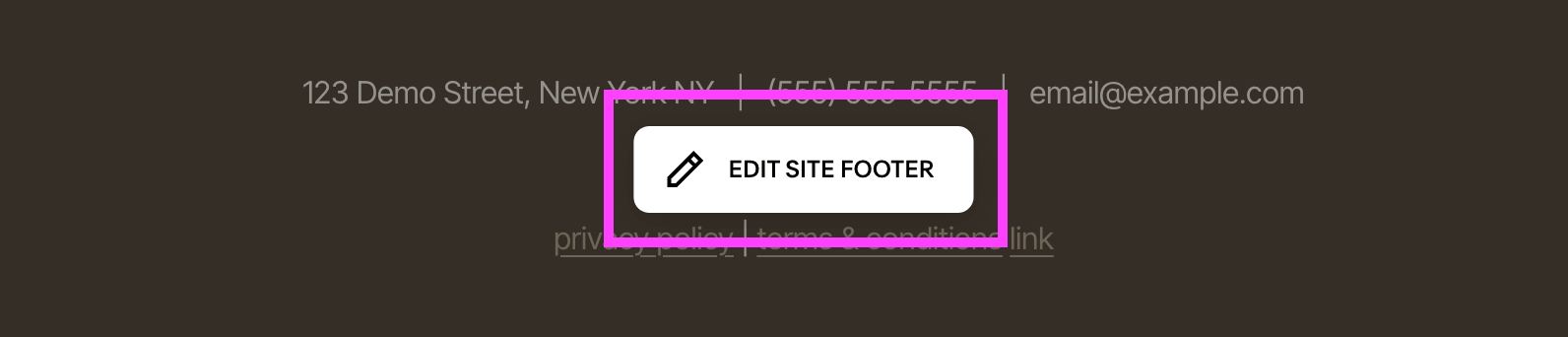 editing the footer in Squarespace