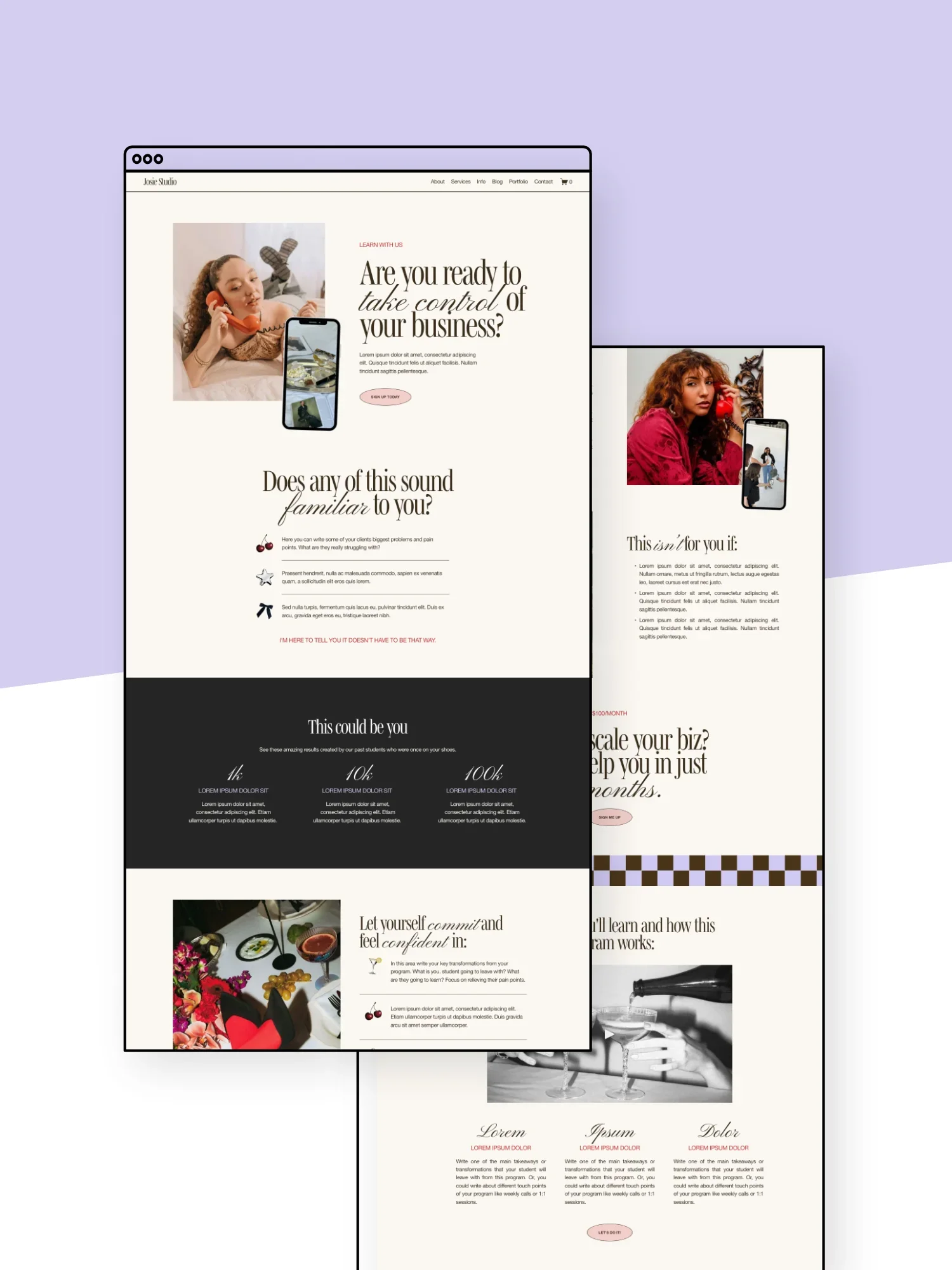 Josie Sales Page Template