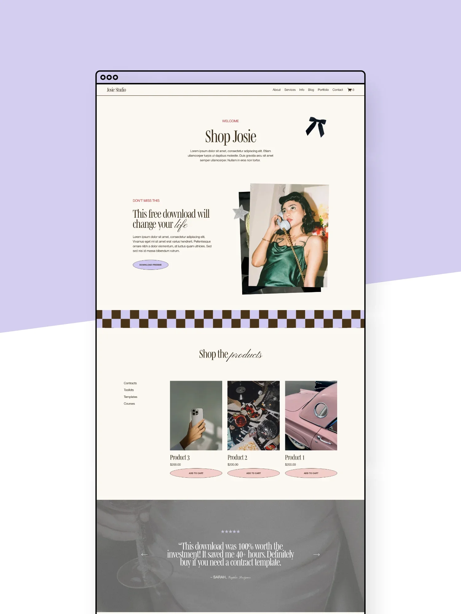 Josie Shop Page Template