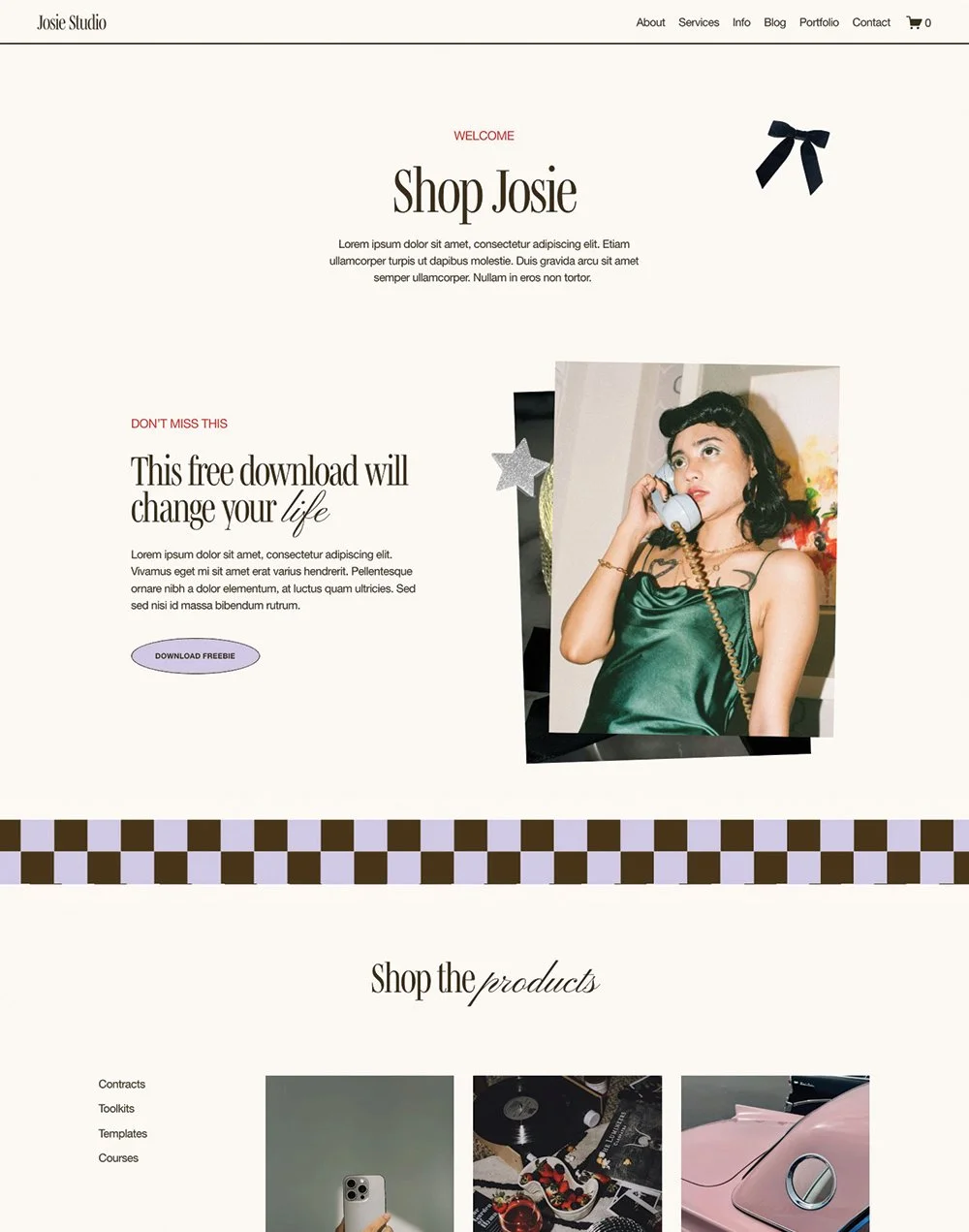 Josie Shop Page Template